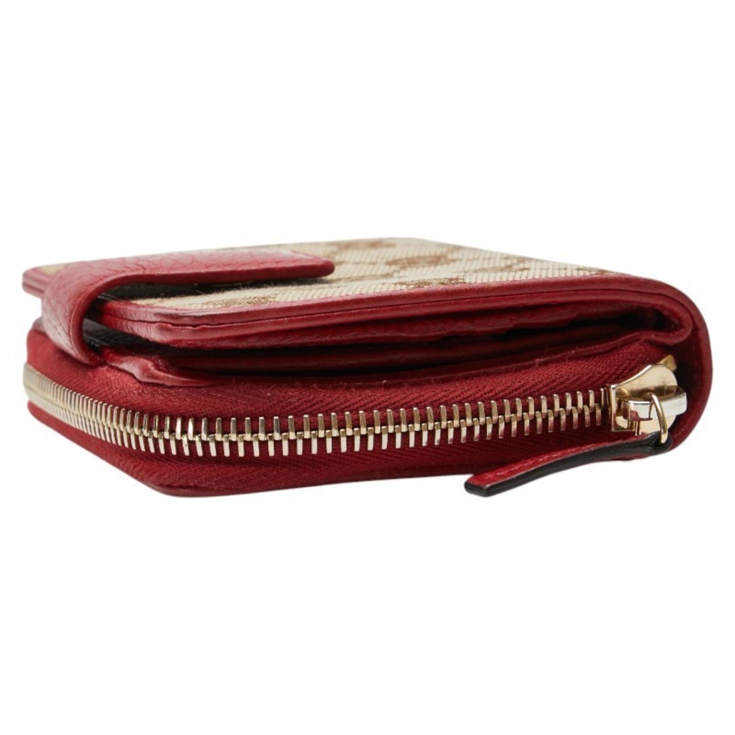 Gucci Gg Canvas Long Wallet 346056 Beige Red
