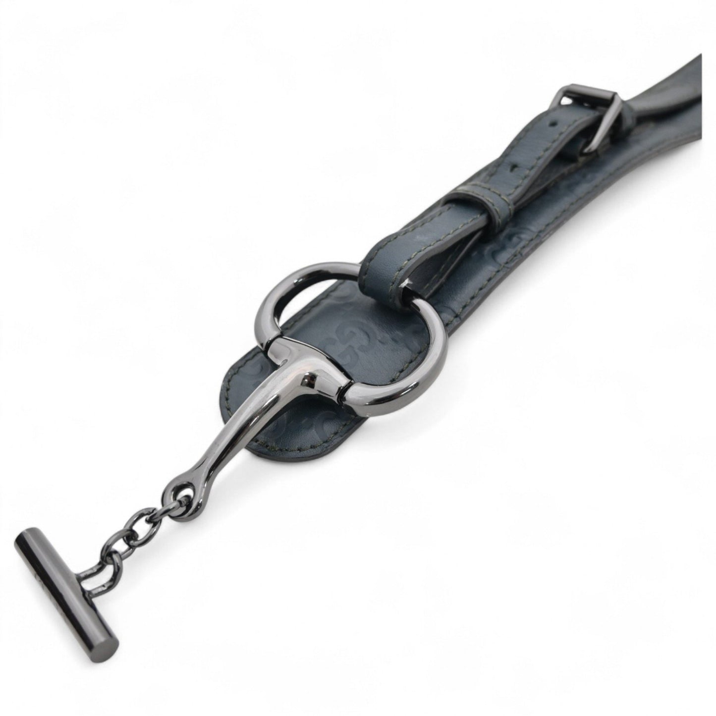 Gucci Shima Horsebit Belt In Green