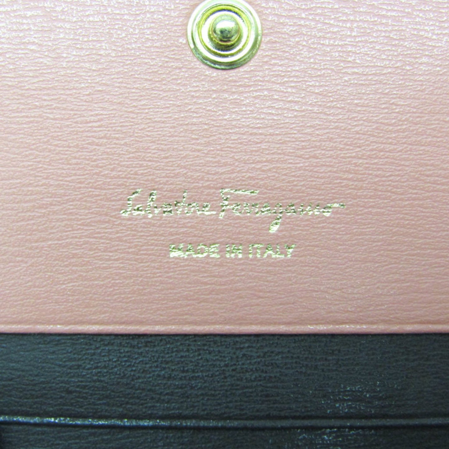Salvatore Ferragamo Gancini 22 C847 0714814 Leather Card Case Brown