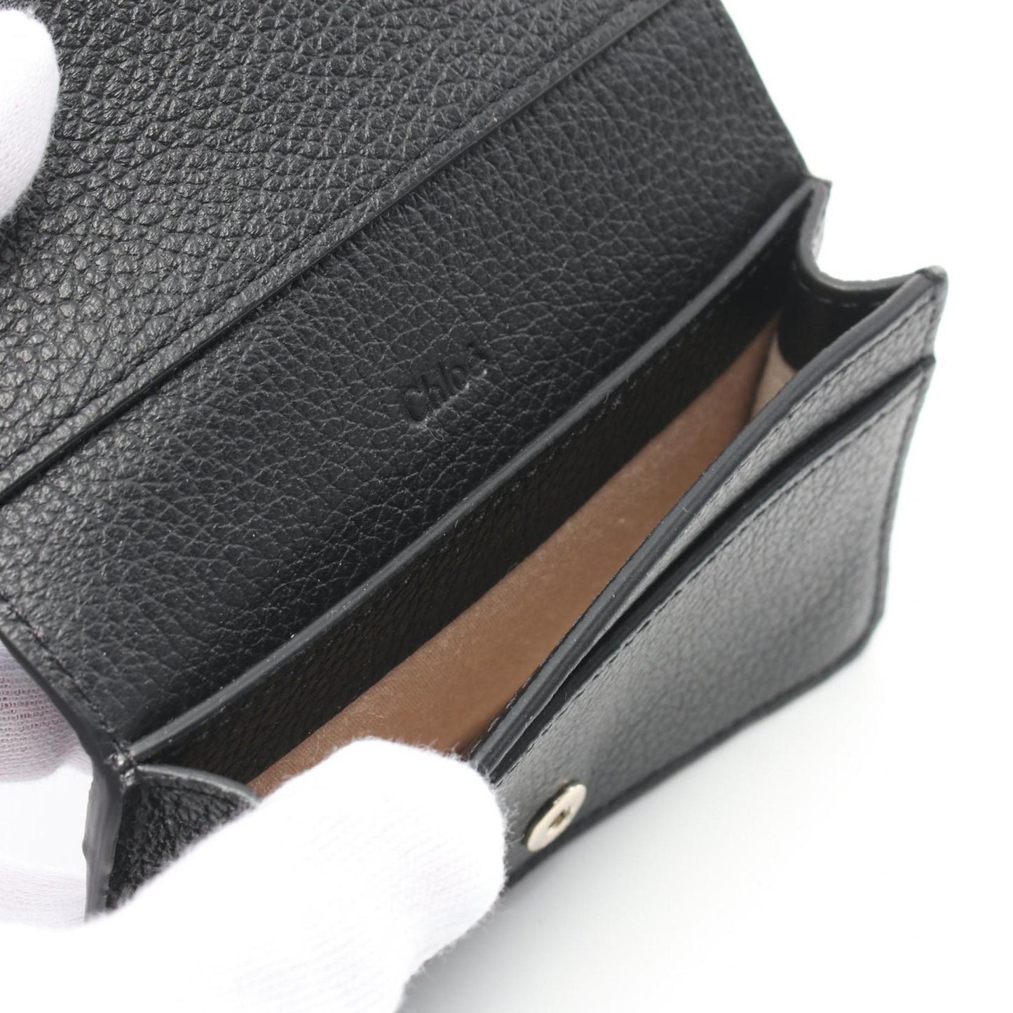 Chlo Chloe Alphabet Alphabet Business Card Holder/Card Case Leather
