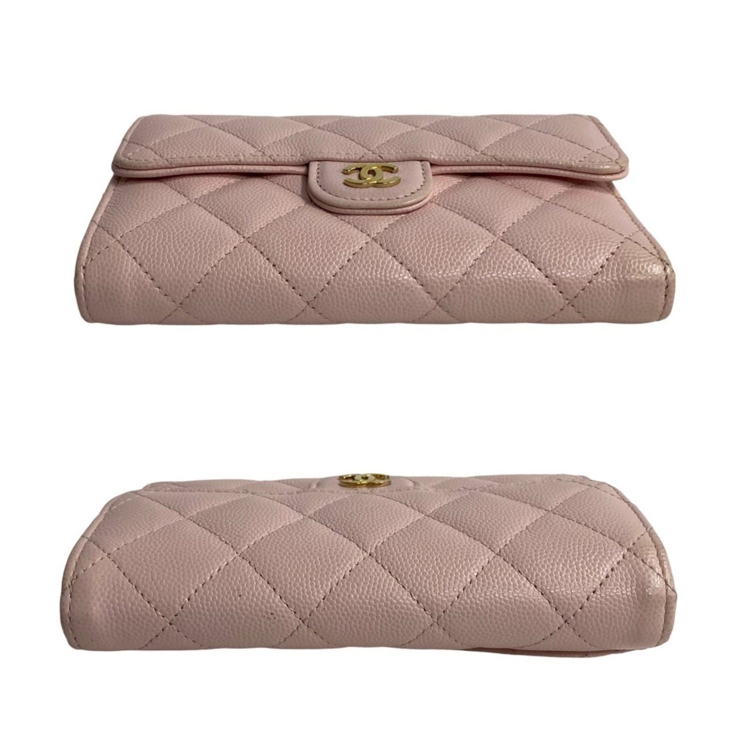 Chanel Matelass Leather Caviar Bifold Wallet With Coco Mark