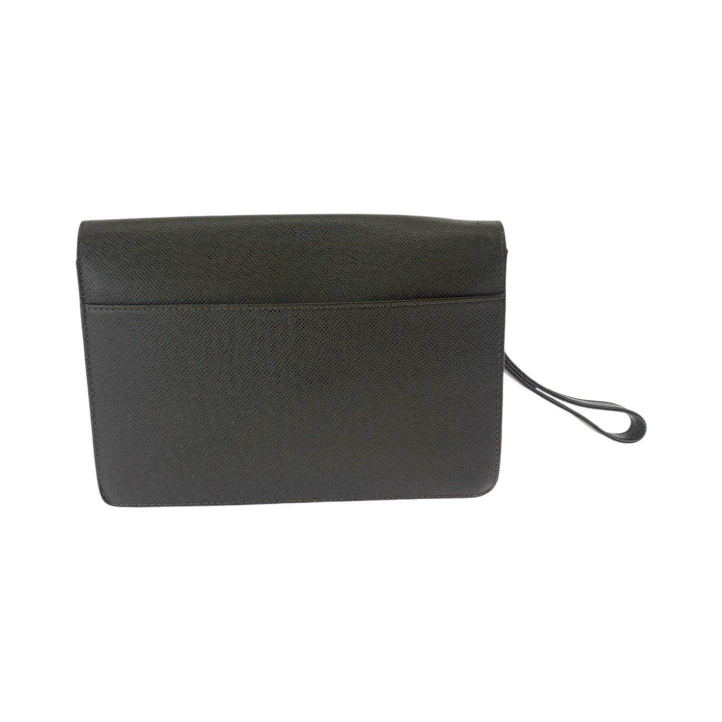 Louis Vuitton Taiga Selenga Brown Silver Hardware M30786 Second Bag Clutch