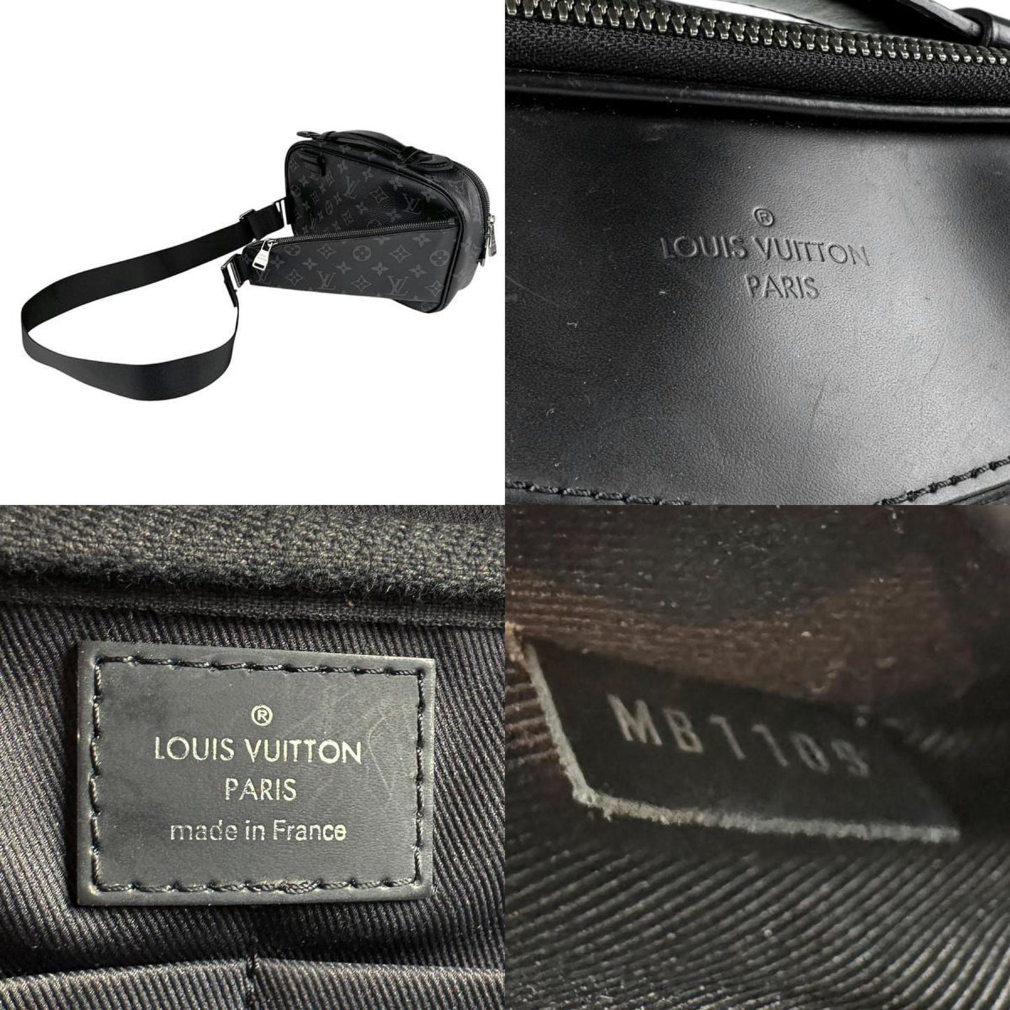 Louis Vuitton Louis Vuitton Body Bag Waist Pouch Monogram Eclipse Bum Black