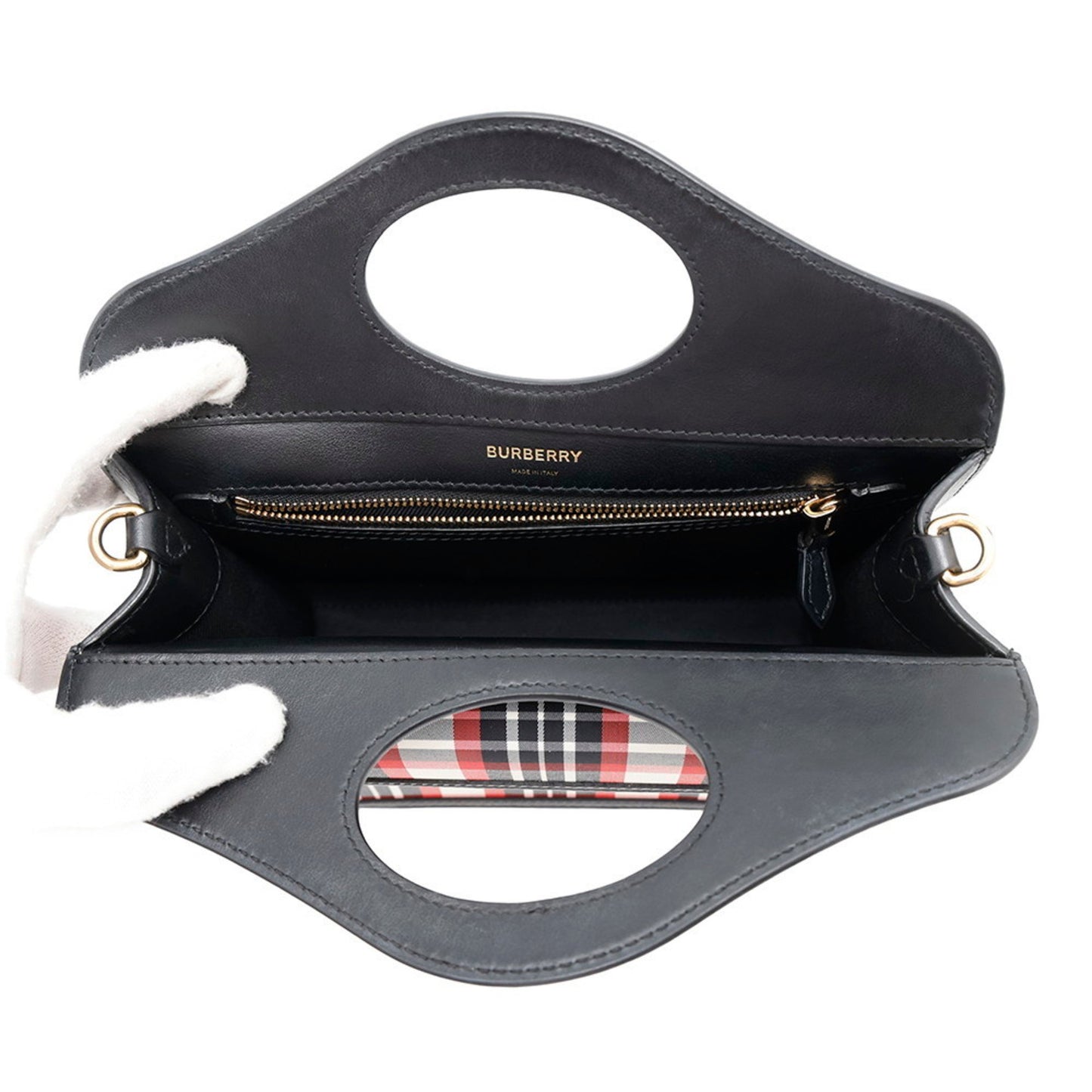 Burberry Handbag Pocket Bag Leather Nylon 8035841 Burberry 2Way Shoulder Black