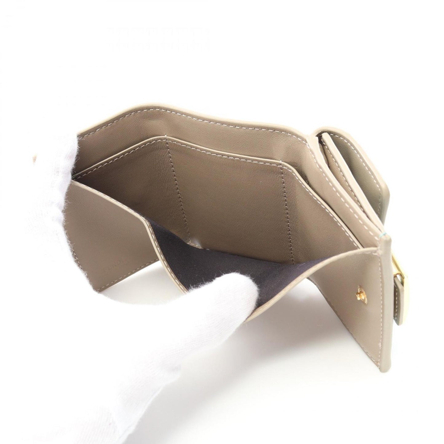 Fendi Baguette Tri-Fold Wallet Leather