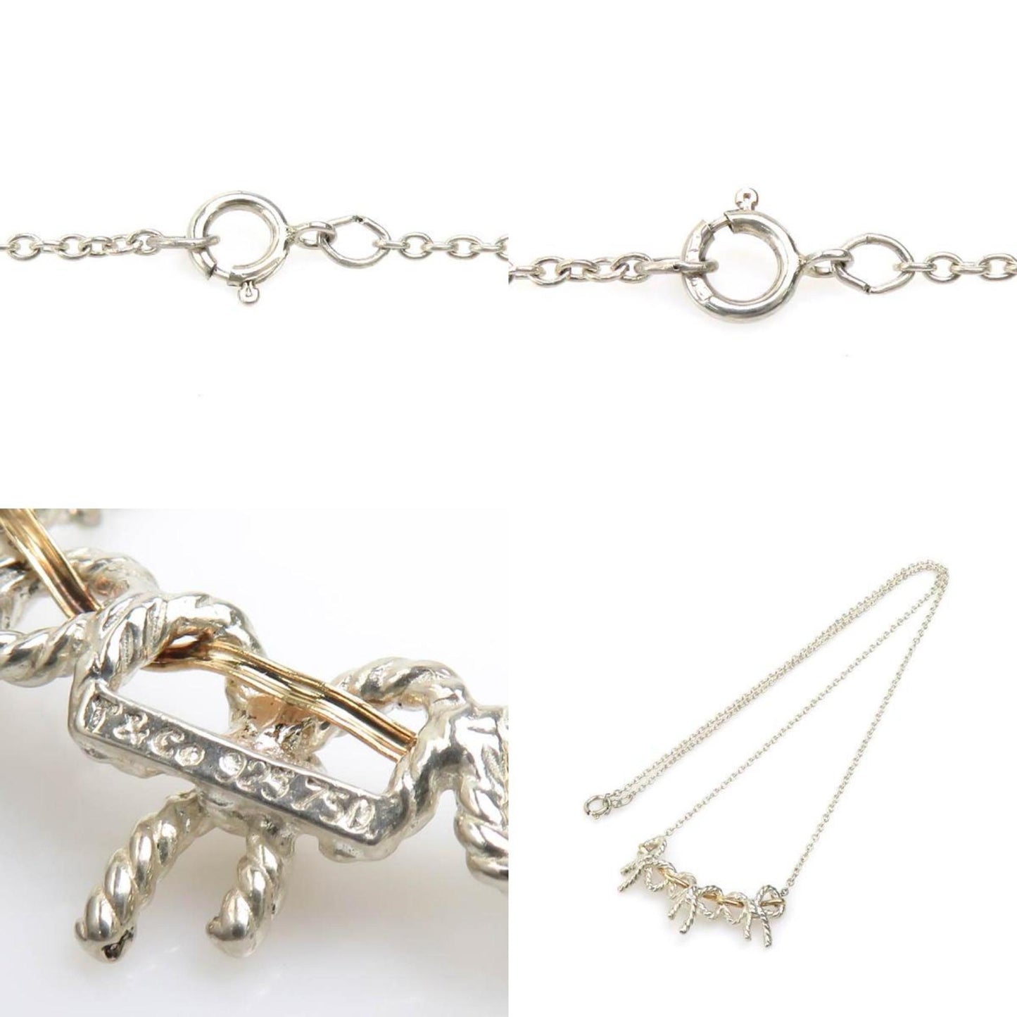 Tiffany & Co. Triple Ribbon Necklace In 925 Sterling Silver And 18K Gold