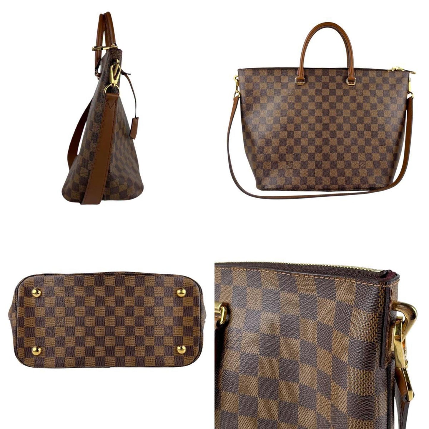 Louis Vuitton Damier Belmont Handbag Shoulder Bag In Brown And Gold