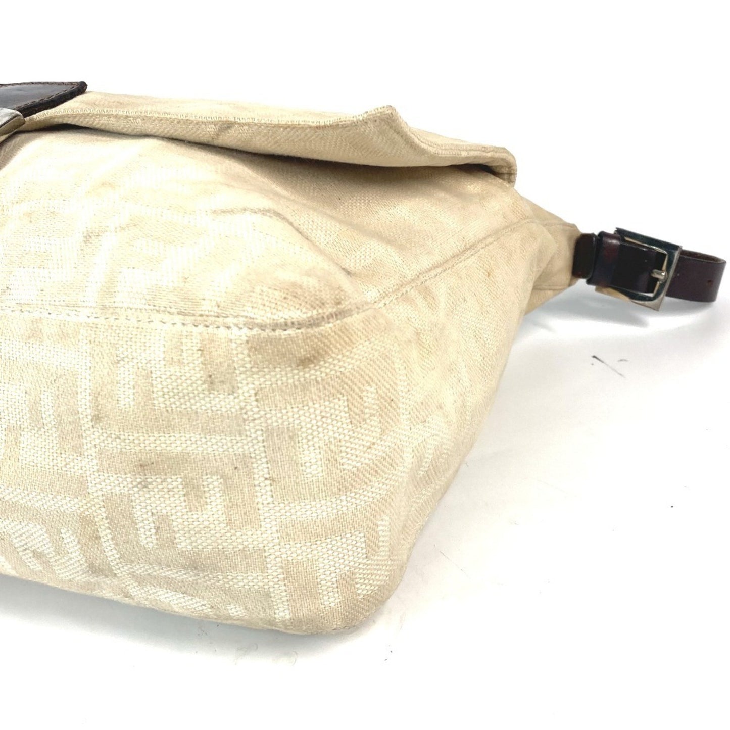 Fendi Zucca Mamma Bucket Shoulder Bag Canvas Leather