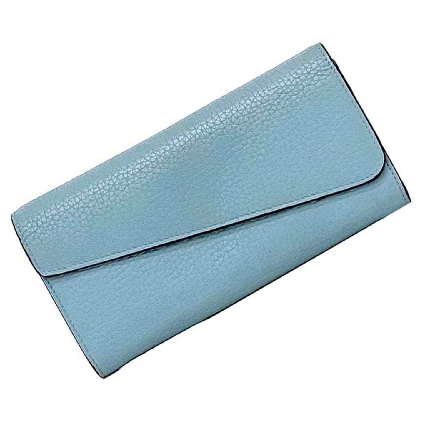 Christian Dior Bi-Fold Long Wallet Ec-22659 Light Blue Diorissimo Rencontre Leather 03-Ma-0146 Flap