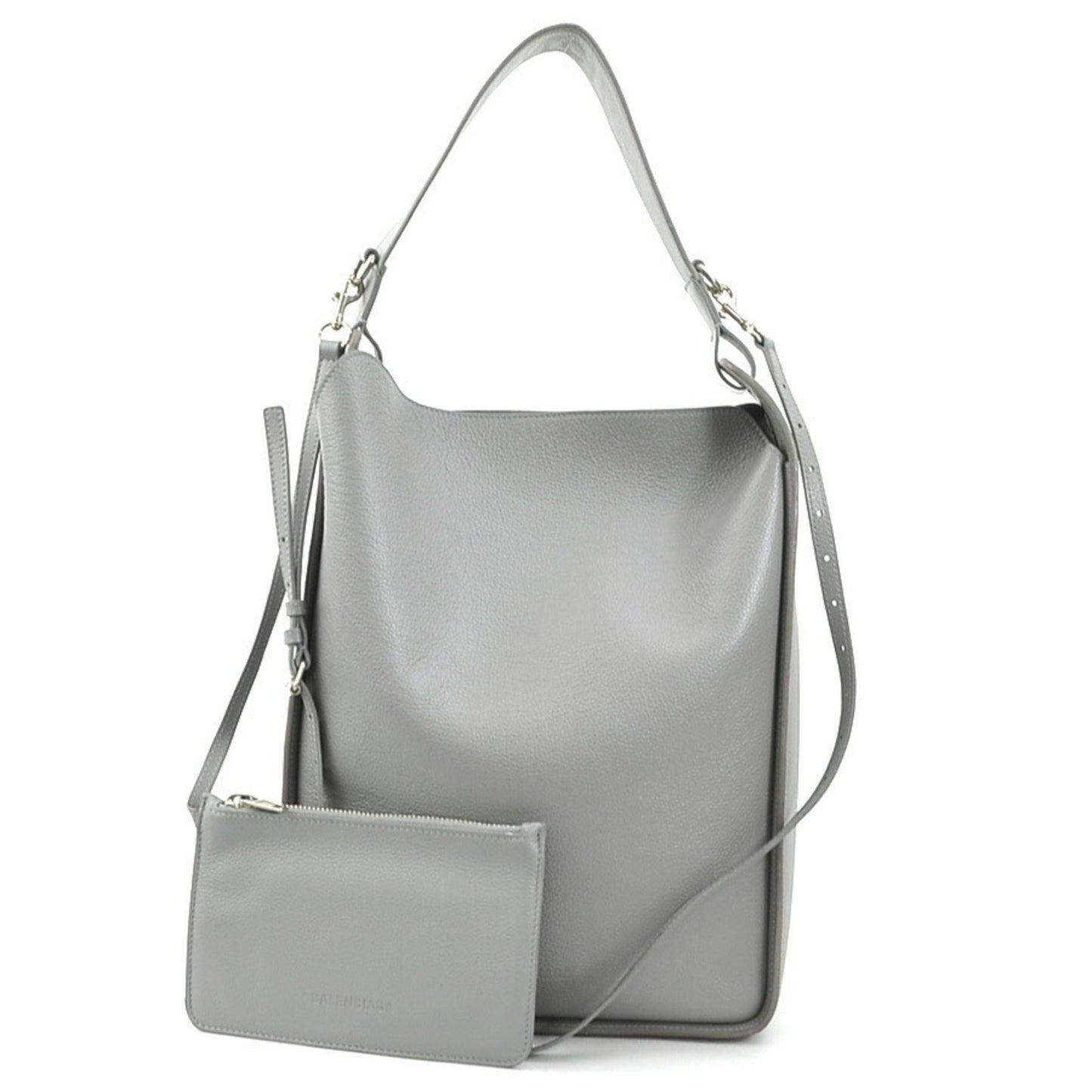 Balenciaga Shoulder Bag North South Leather Grey