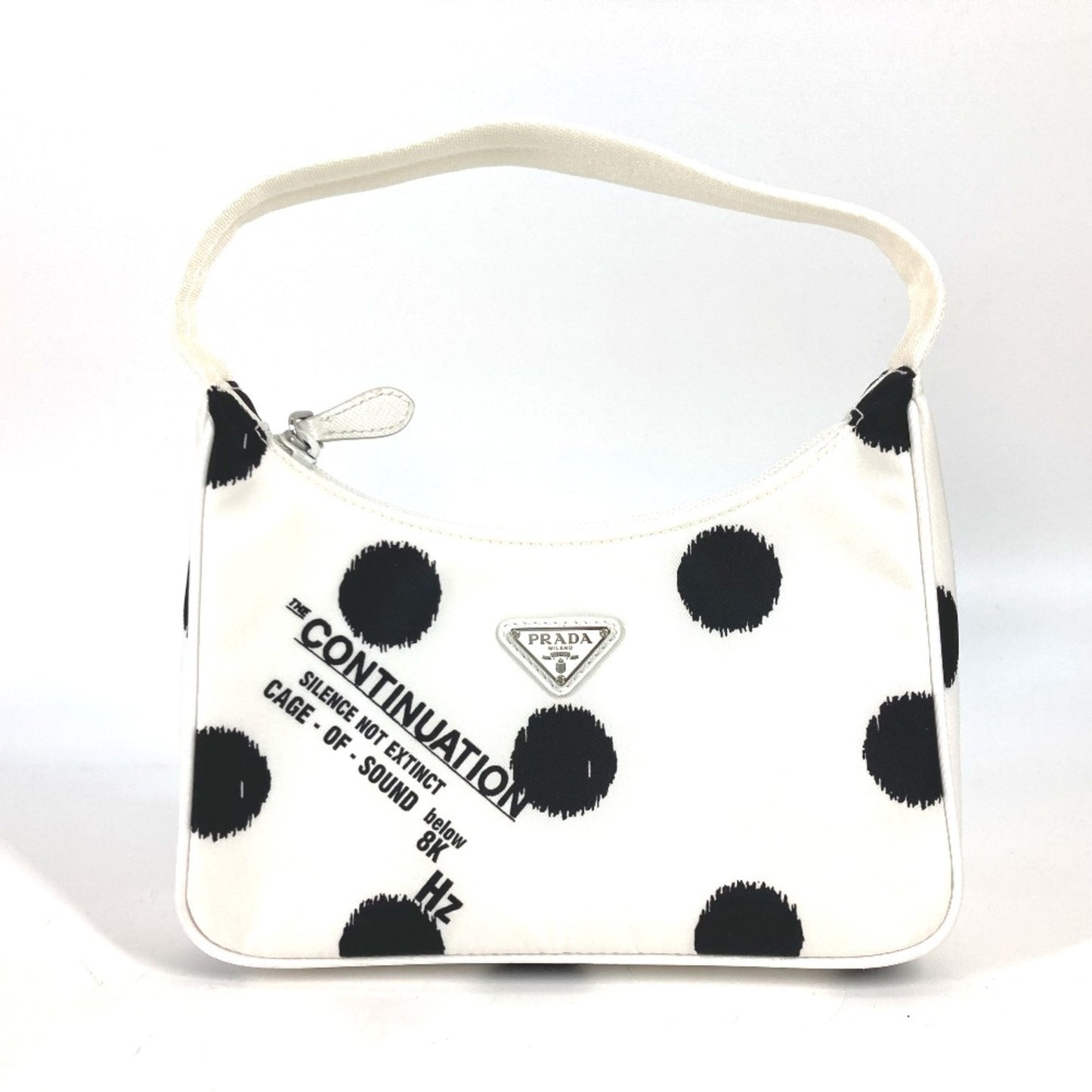 Prada 1Ne515 Re-Edition 2000 Dot Polka Dot Shoulder Bag Shoulder Bag White Black