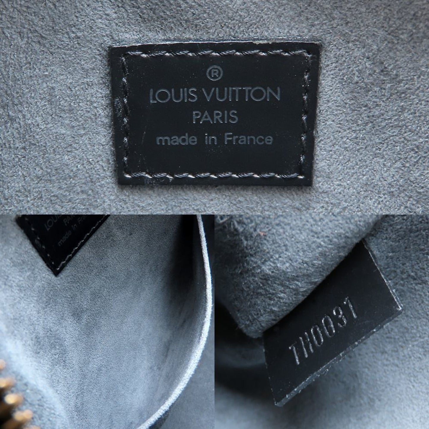 Louis Vuitton Epi Sablon M52042 Handbag In Noir And Creel Black