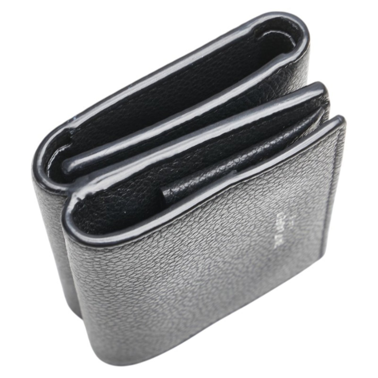 Saint Laurent Tri-Fold Compact Wallet Black Leather