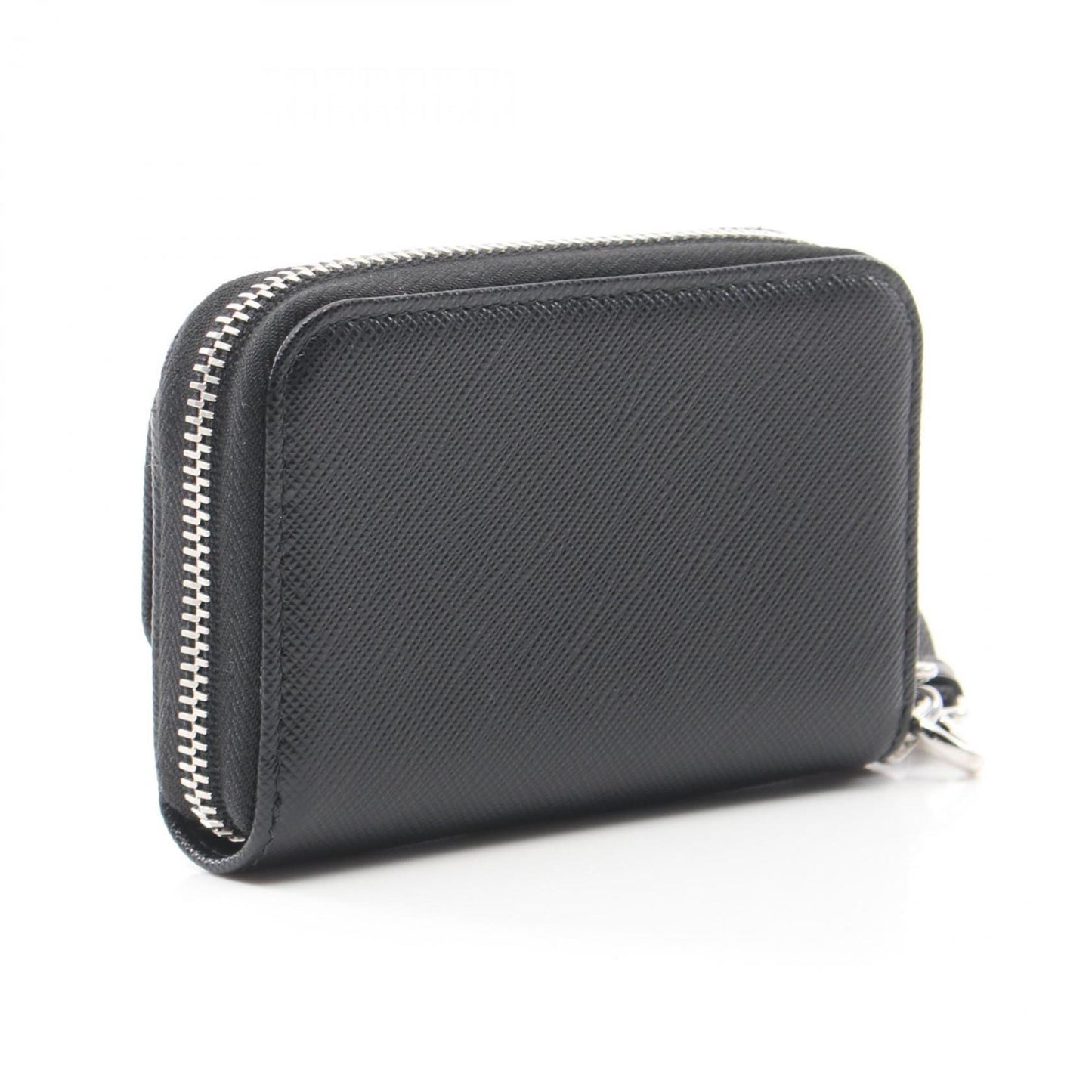 Prada Saffiano Triang Wallet/Coin Case Wallet Saffiano Leather