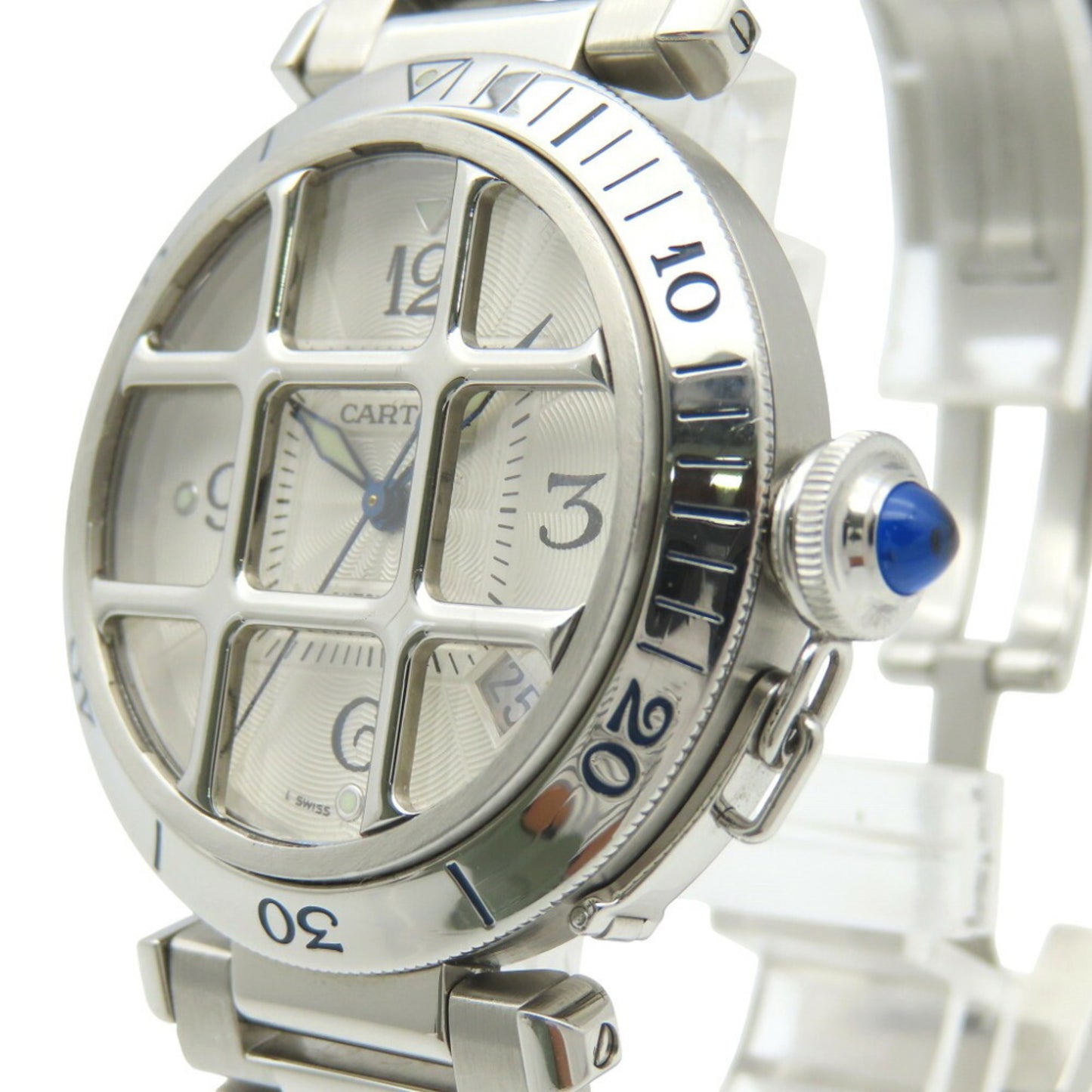 Cartier Pasha Convex Grid W31059H3 Automatic Watch