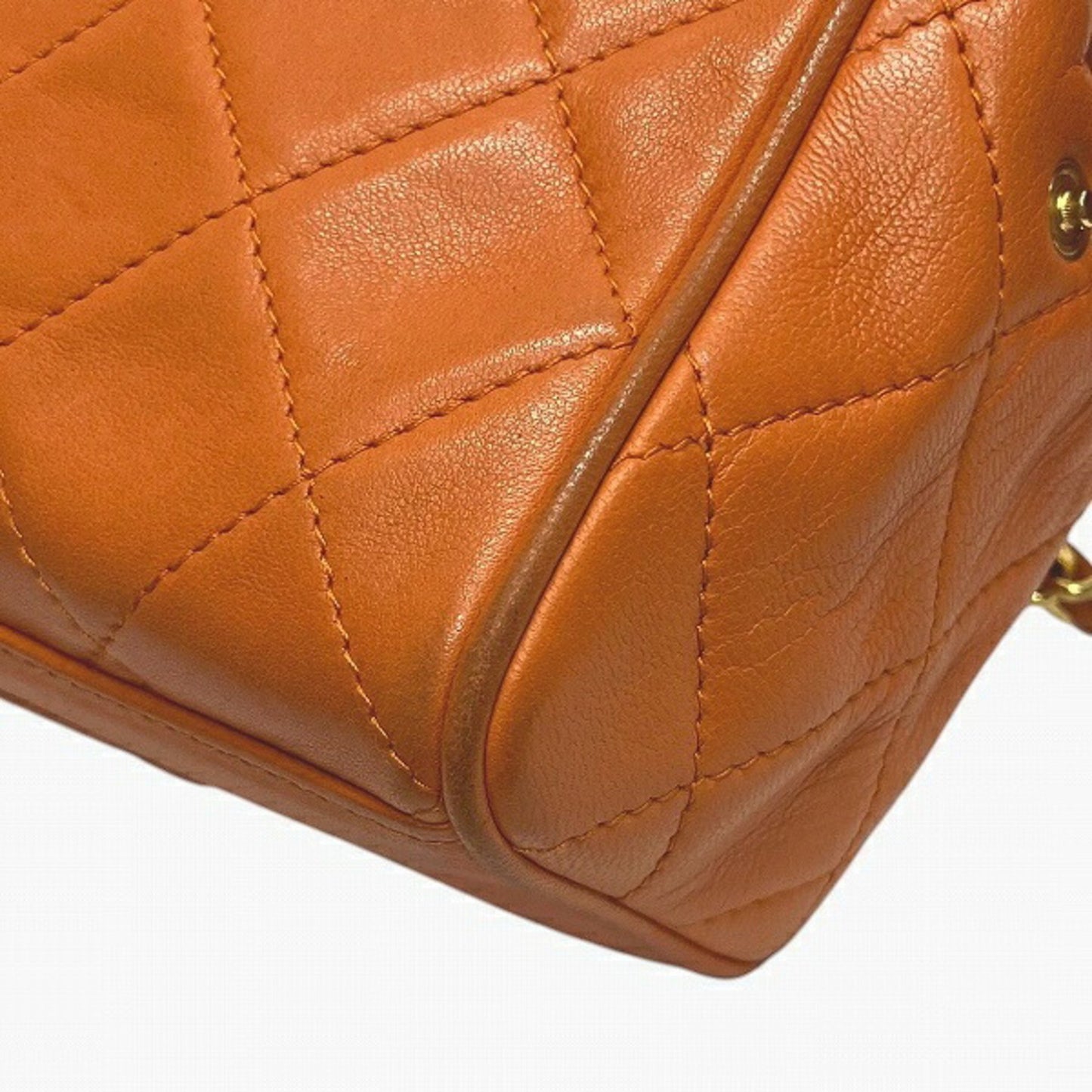 Chanel Matelasse Lambskin Chain Orange Shoulder Bag