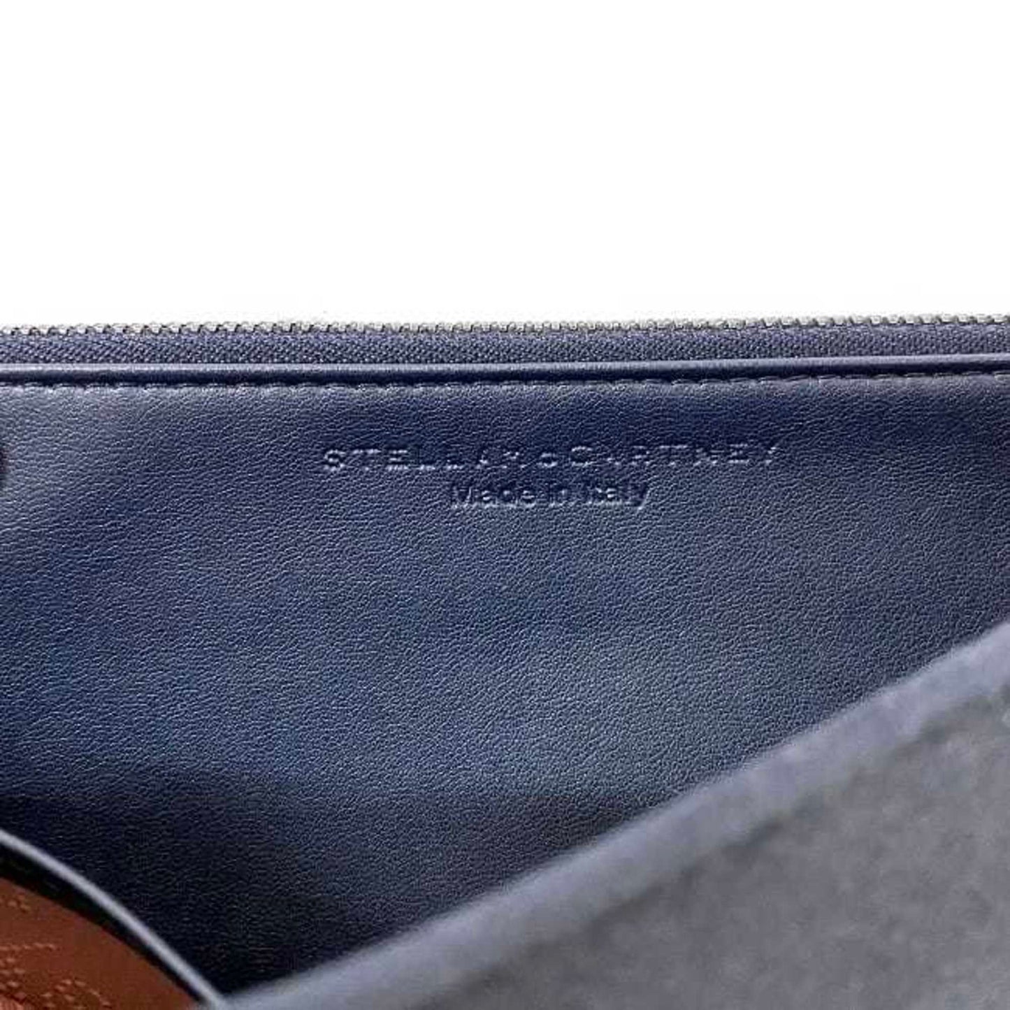 Stella Mccartney Bifold Long Wallet Navy Silver Falabella 391835 Polyester Metal Stella Mccartney