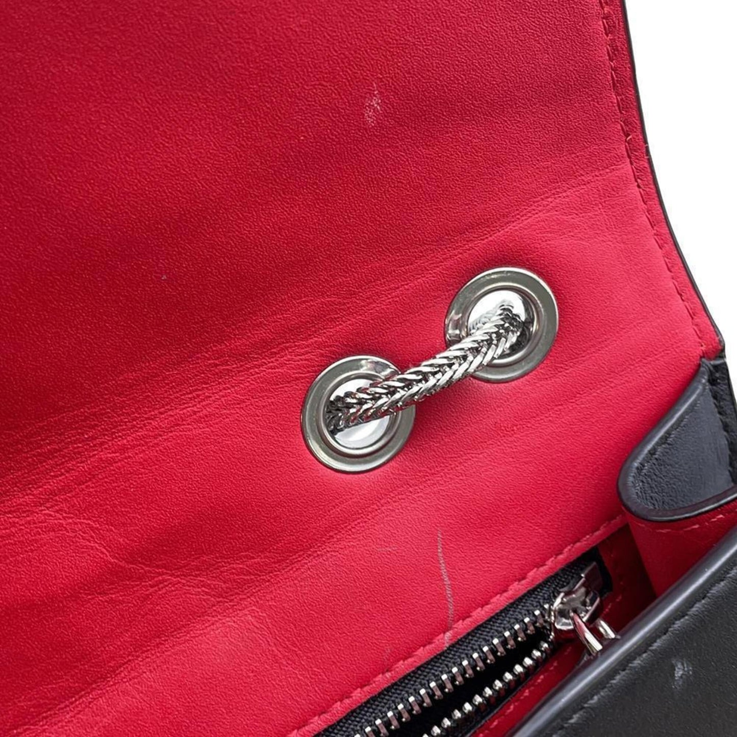 Mcm Chain Shoulder Bag Studs Leather 2Way Black