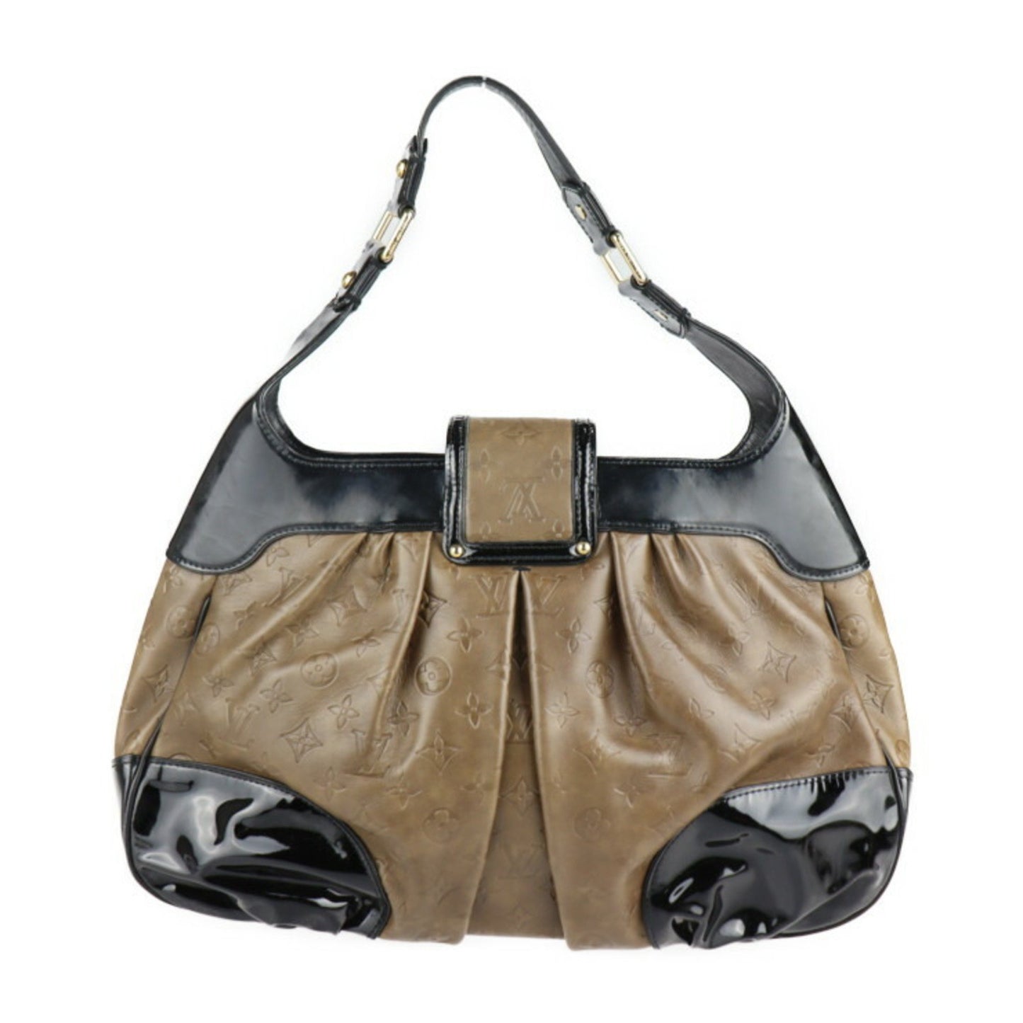 Louis Vuitton Louis Vuitton Bolly Shoulder Bag M95296 Monogram Emboss Embossed Leather Enamel Olive