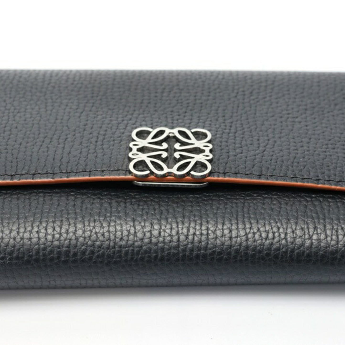Loewe Anagram Vertical Wallet Small C821S33X01 Grained Calf Leather Black S-158506