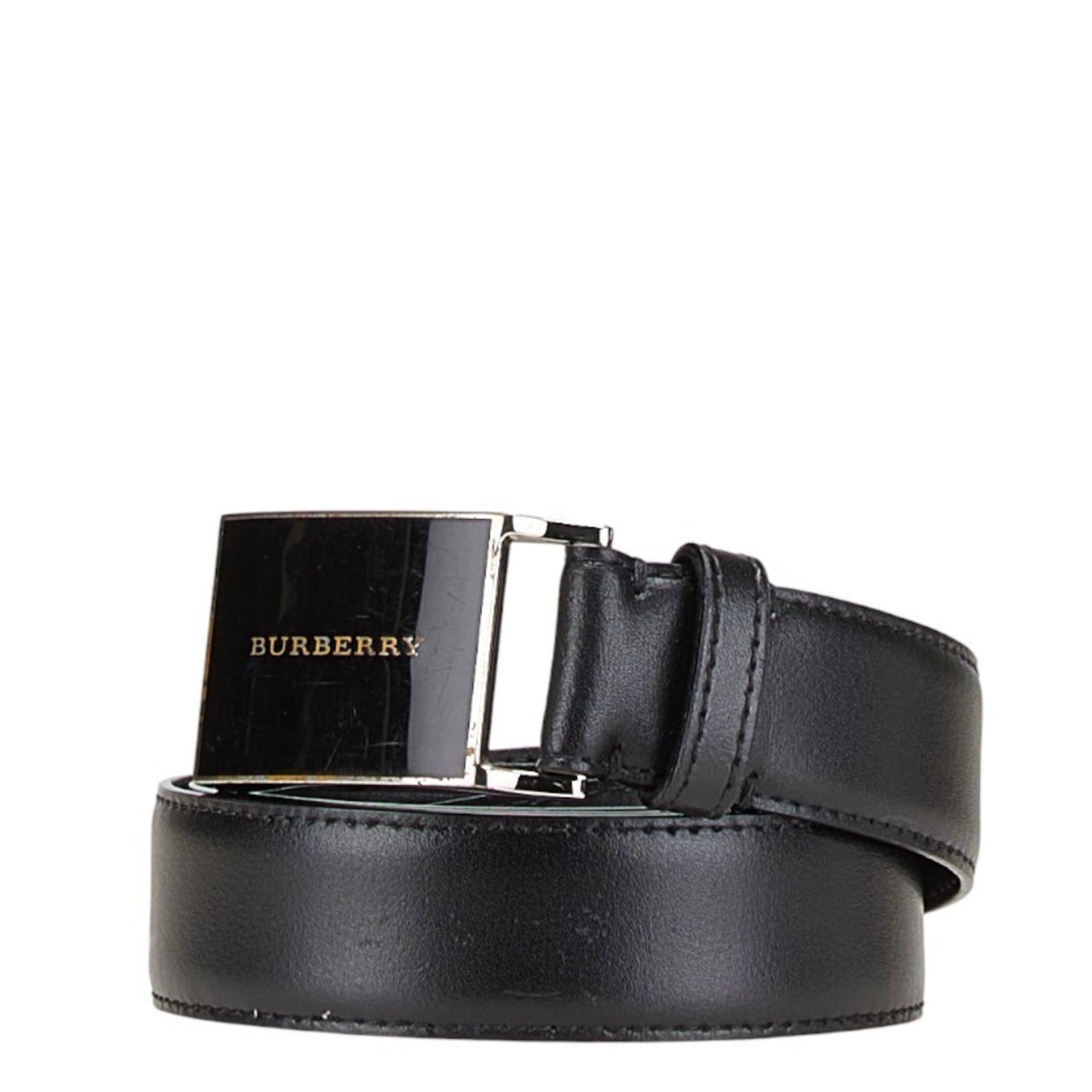 Burberry Logo Belt Size: 105 42 Black Leather