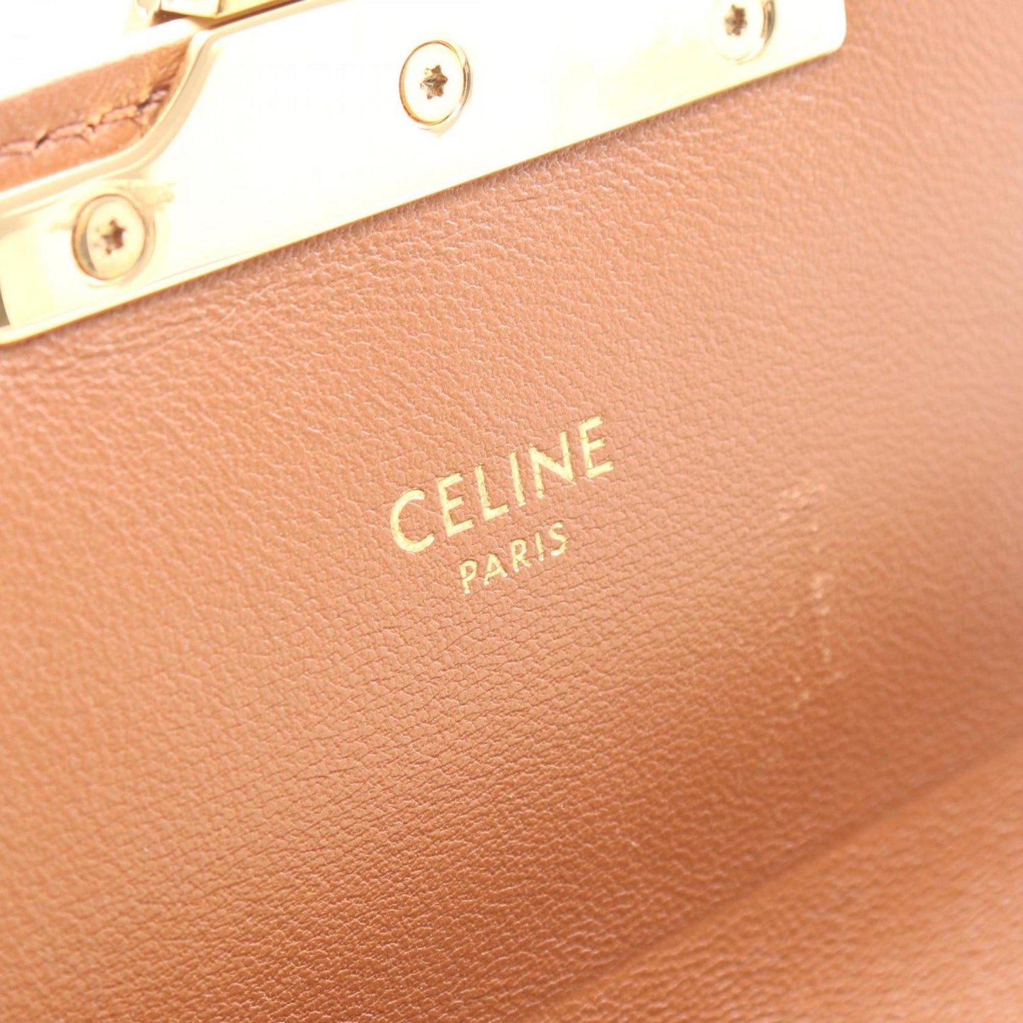 Celine Claude Triomphe Shoulder Bag Coated Canvas Leather
