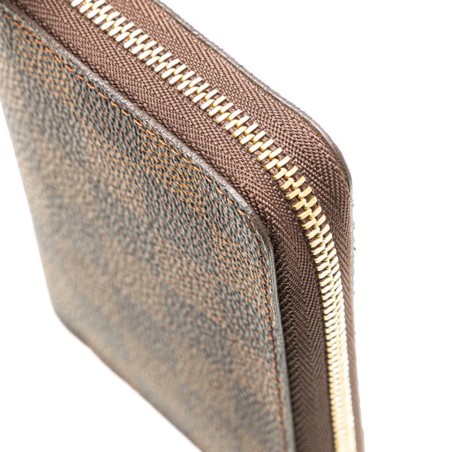 Louis Vuitton Damier Zippy Coin Purse Case N63070 Brown Pvc Plated