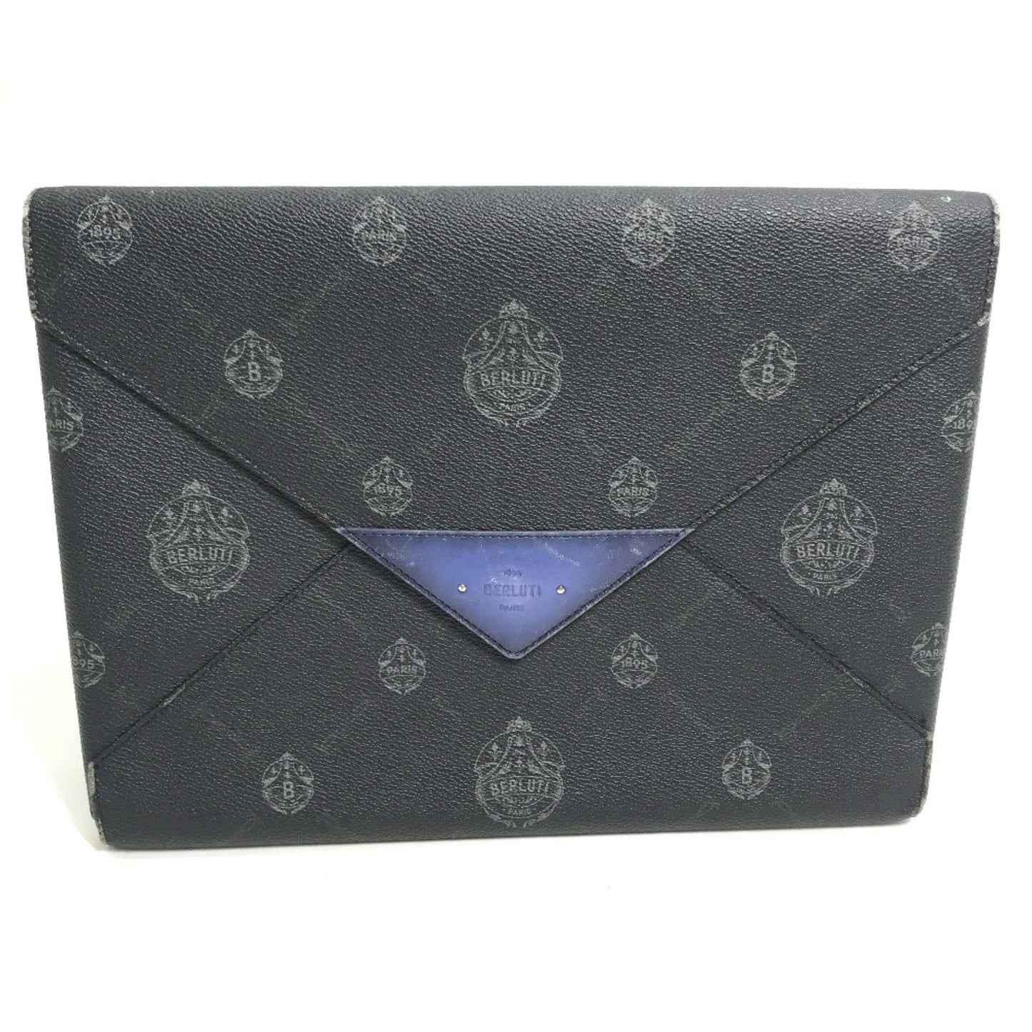 Berlutti Pouch Letter Case Bag Clutch Bag Black Blue