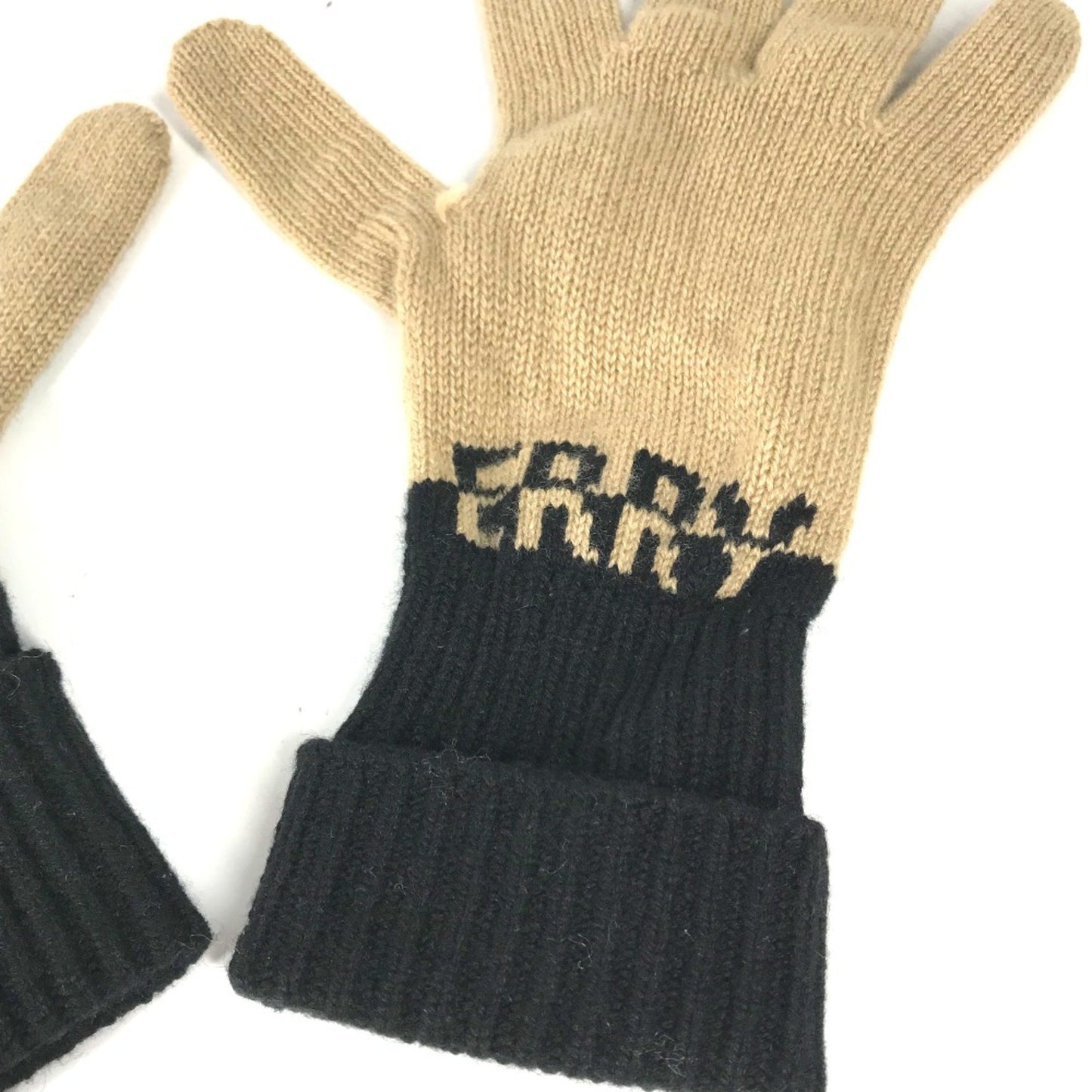 Burberry Bicolor Glove Gloves Beige Black