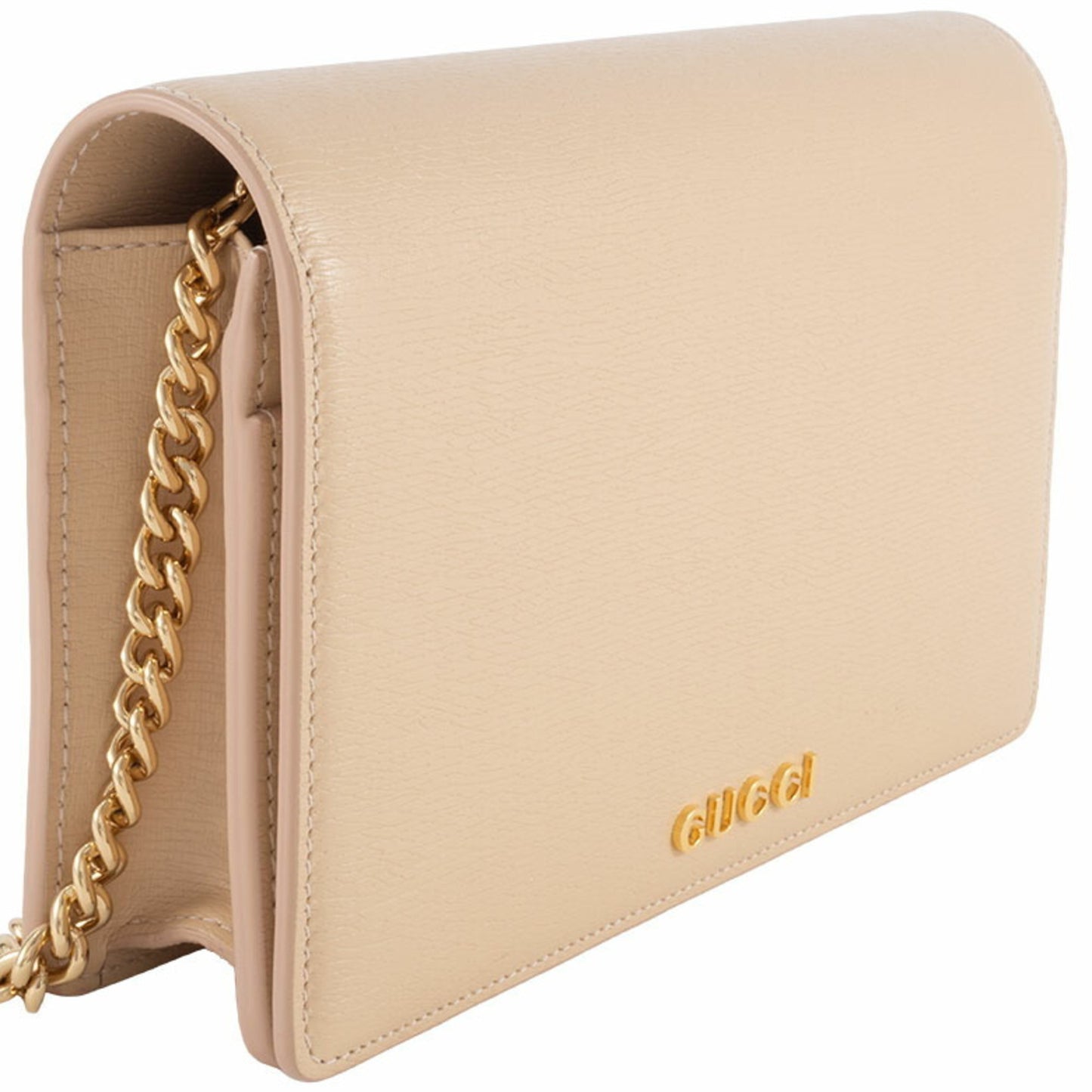 Gucci Chain Wallet Shoulder Bag 772643 Leather Pale Orange