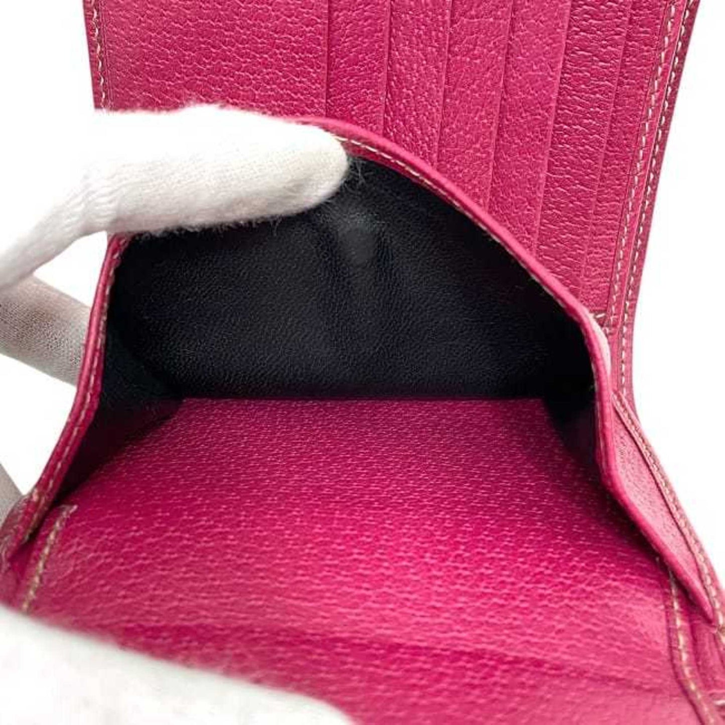 Gucci Tri-Fold Wallet Ec-23919 Black Pink 170400 Pvc Leather 4906085 Gucci Compact