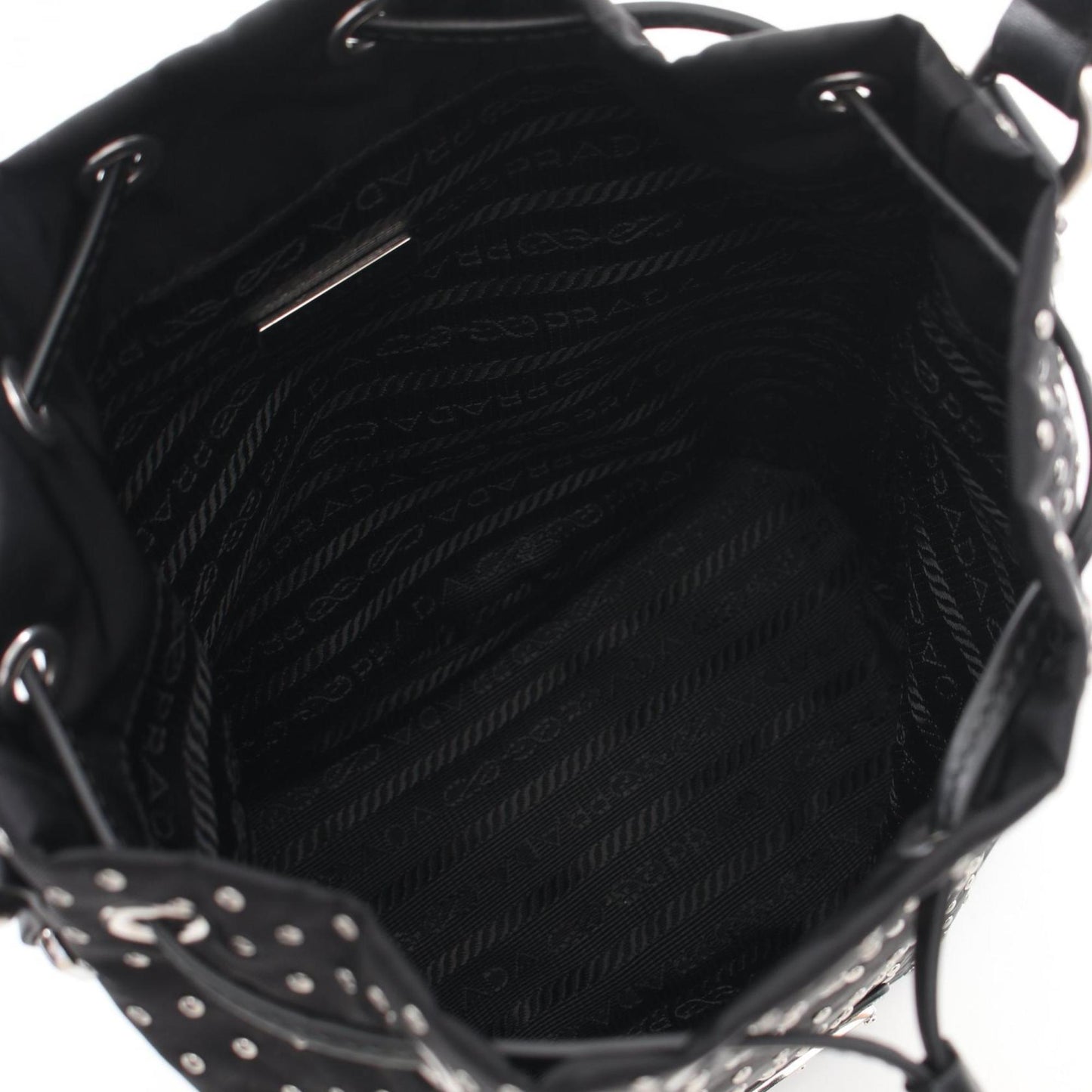 Prada Studded Handbag Nylon