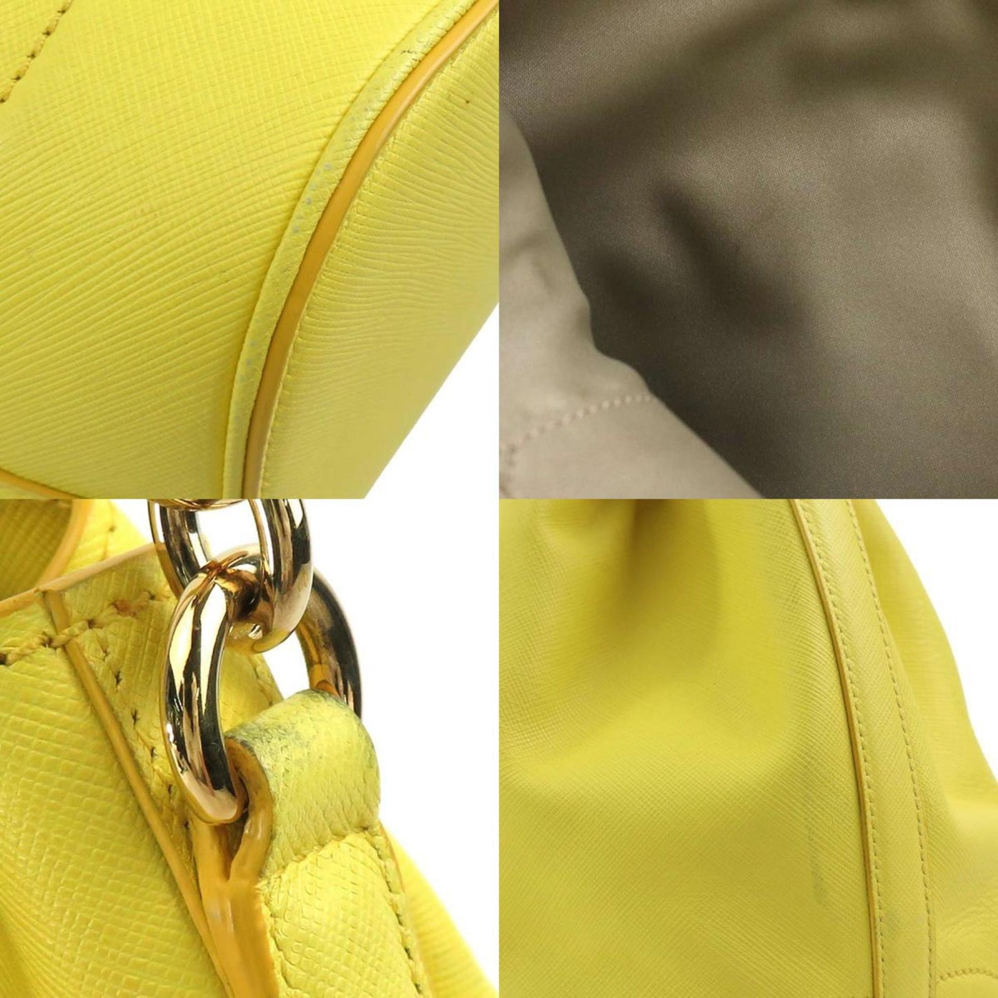 Salvatore Ferragamo Handbag Shoulder Bag Gancini Leather Yellow Gold