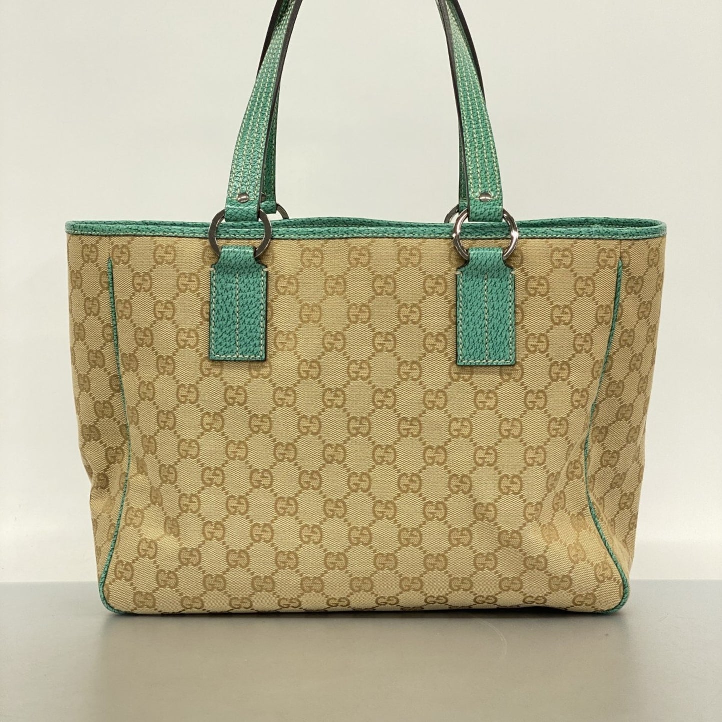 Gucci Tote Bag Gg Canvas 113017 Beige Green