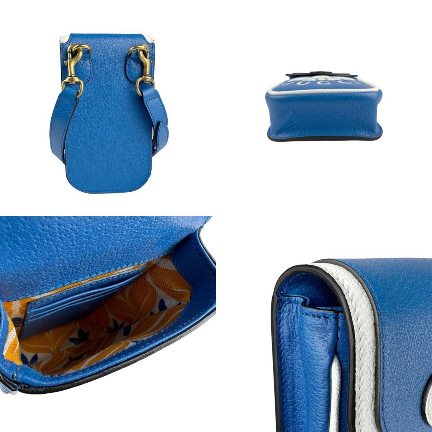 Gucci Shoulder Bag Pouch X Adidas Leather Blue
