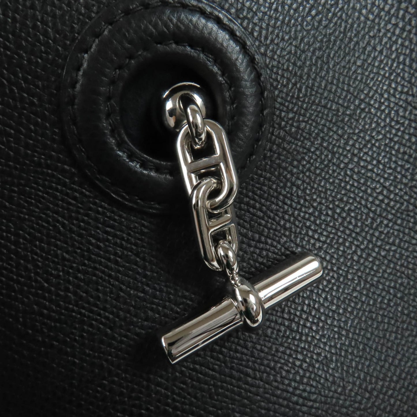 Hermes Vespa Tpm Shoulder Bag In Black With Epsom Leather And Silver Hardware