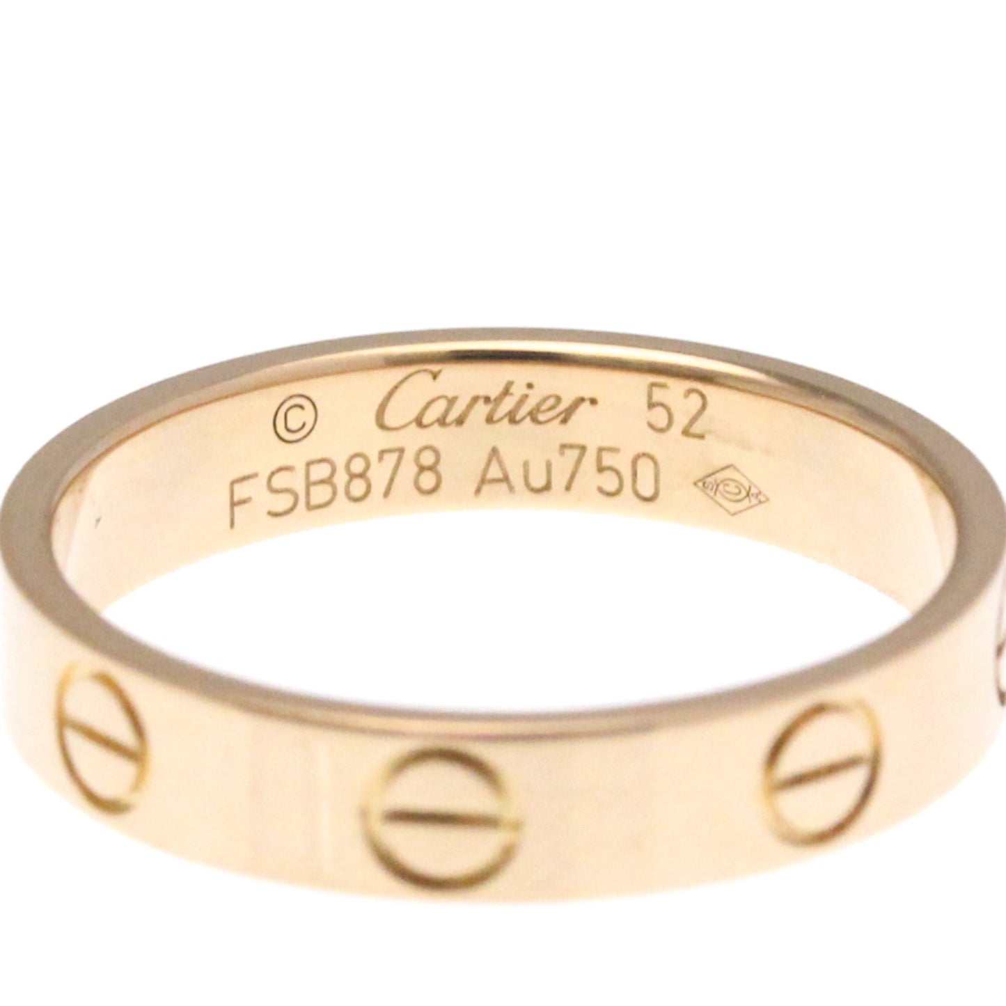 Cartier Mini Love Ring Pink Gold (18K) Fashion No Stone Band Ring Pink Gold