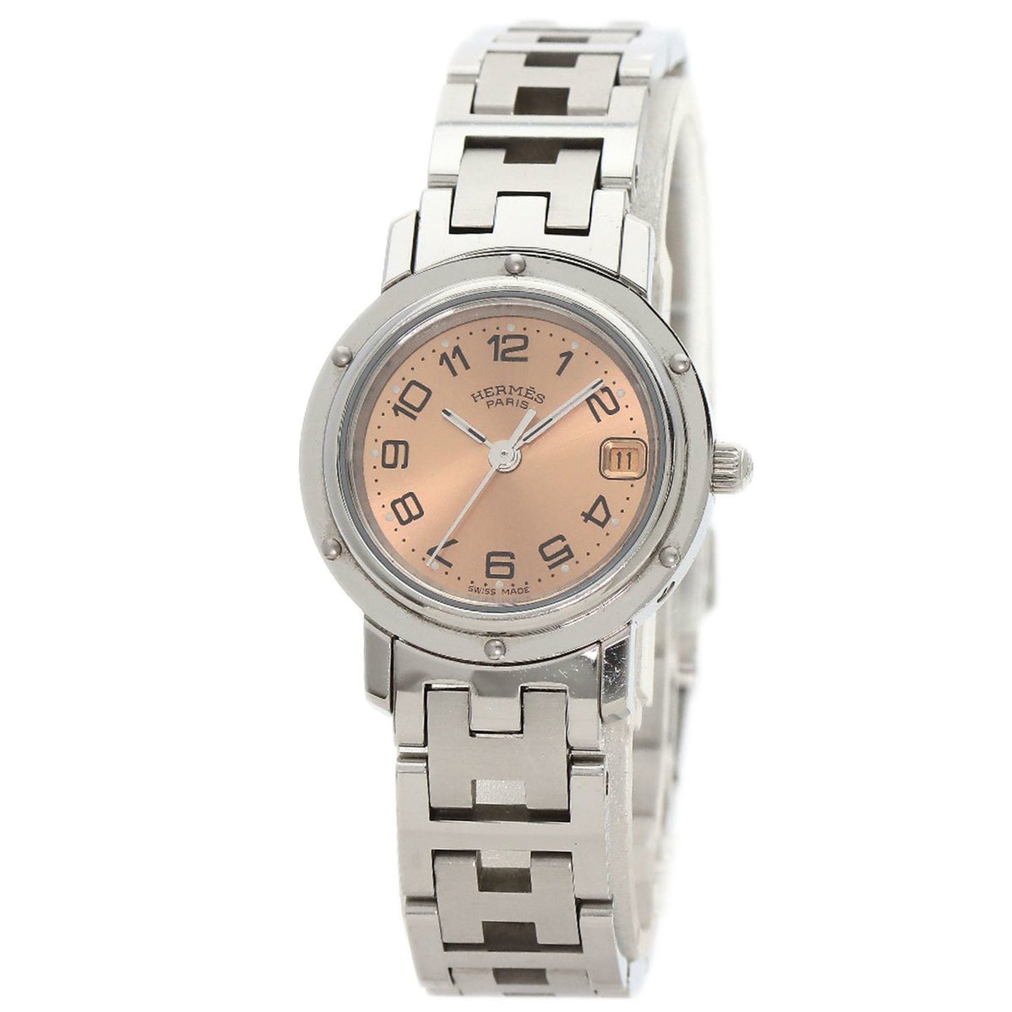 Hermes Cl4.210 Clipper Watch Stainless Steel Ss