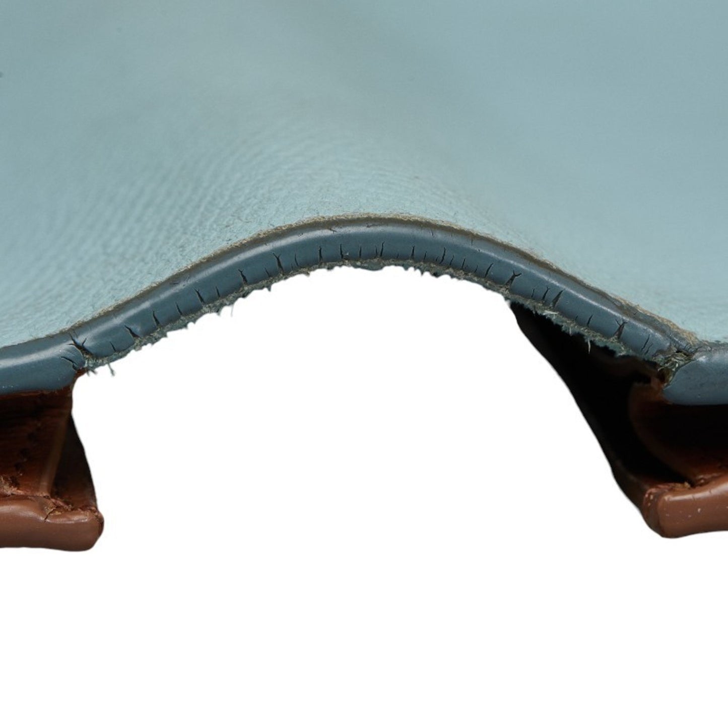 Celine Bi-Fold Wallet Blue Brown Leather