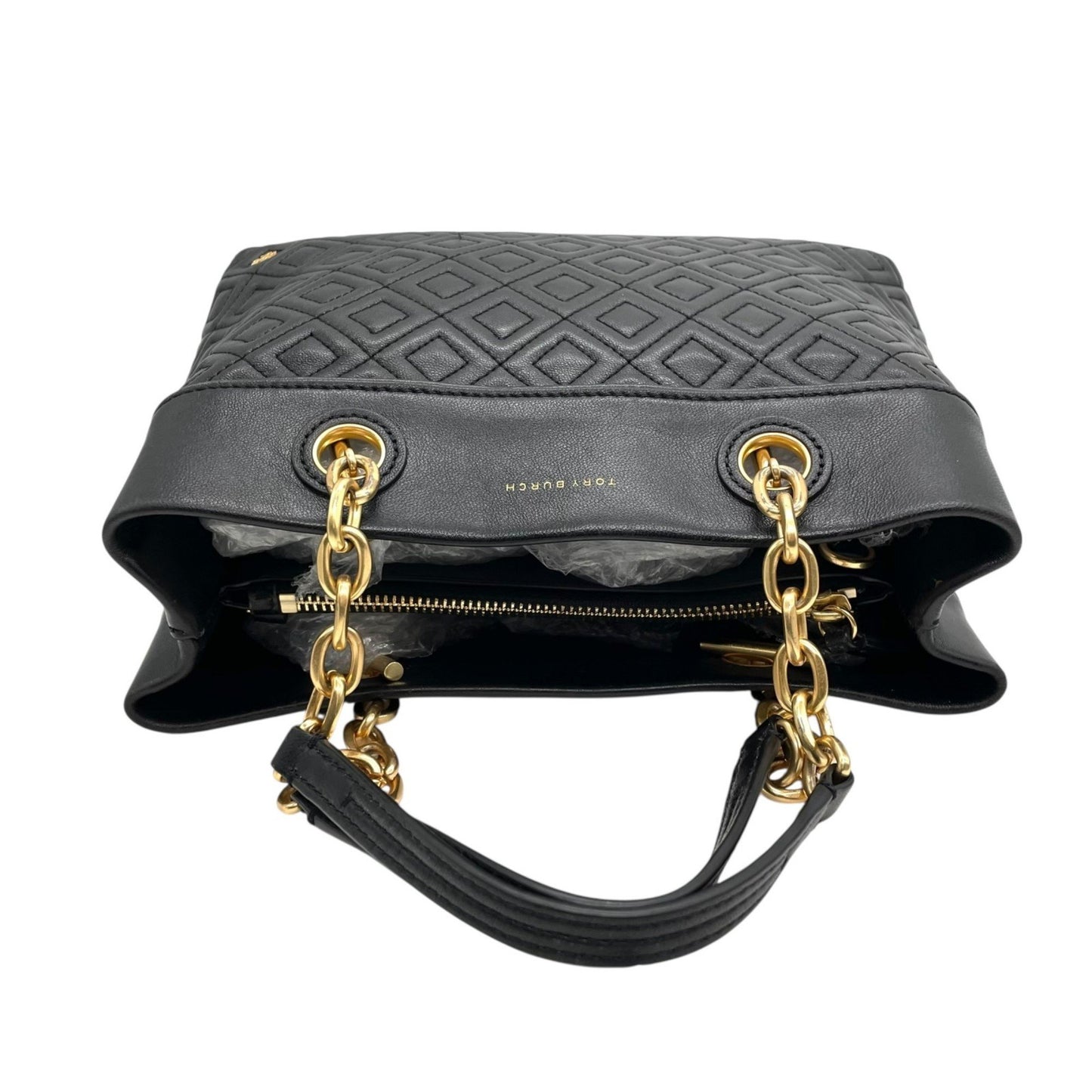 Tory Burch Fleming 2-Way Handbag/Shoulder Bag In Black With Gold Hardware