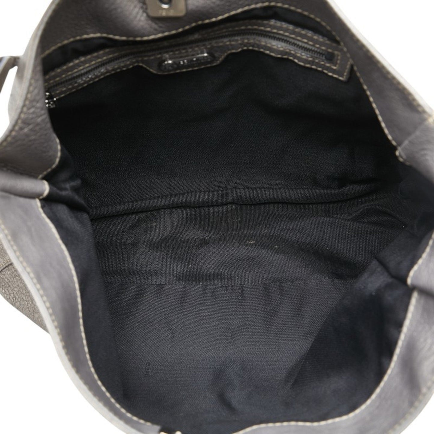 Fendi One-Shoulder Bag Gray Leather