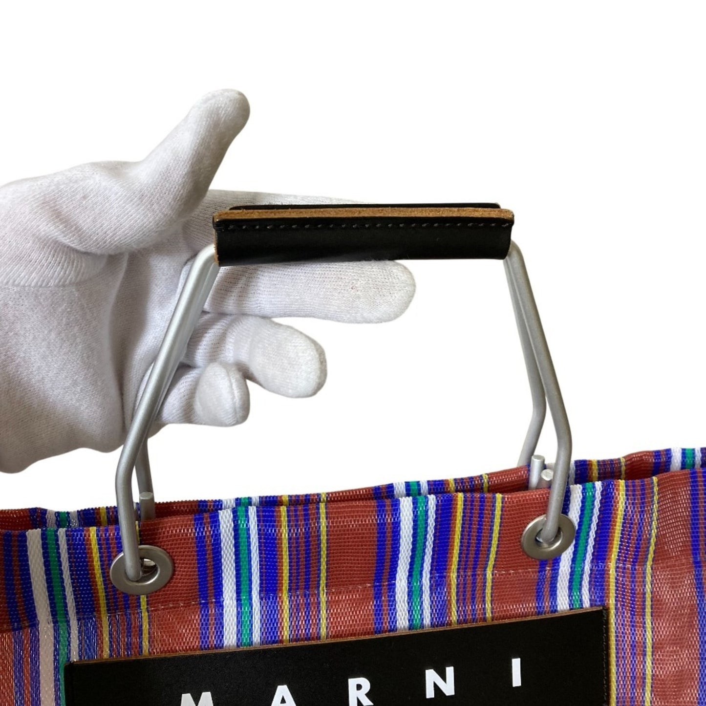 Marni Flower Market Striped Tote Bag Handbag Multicolor