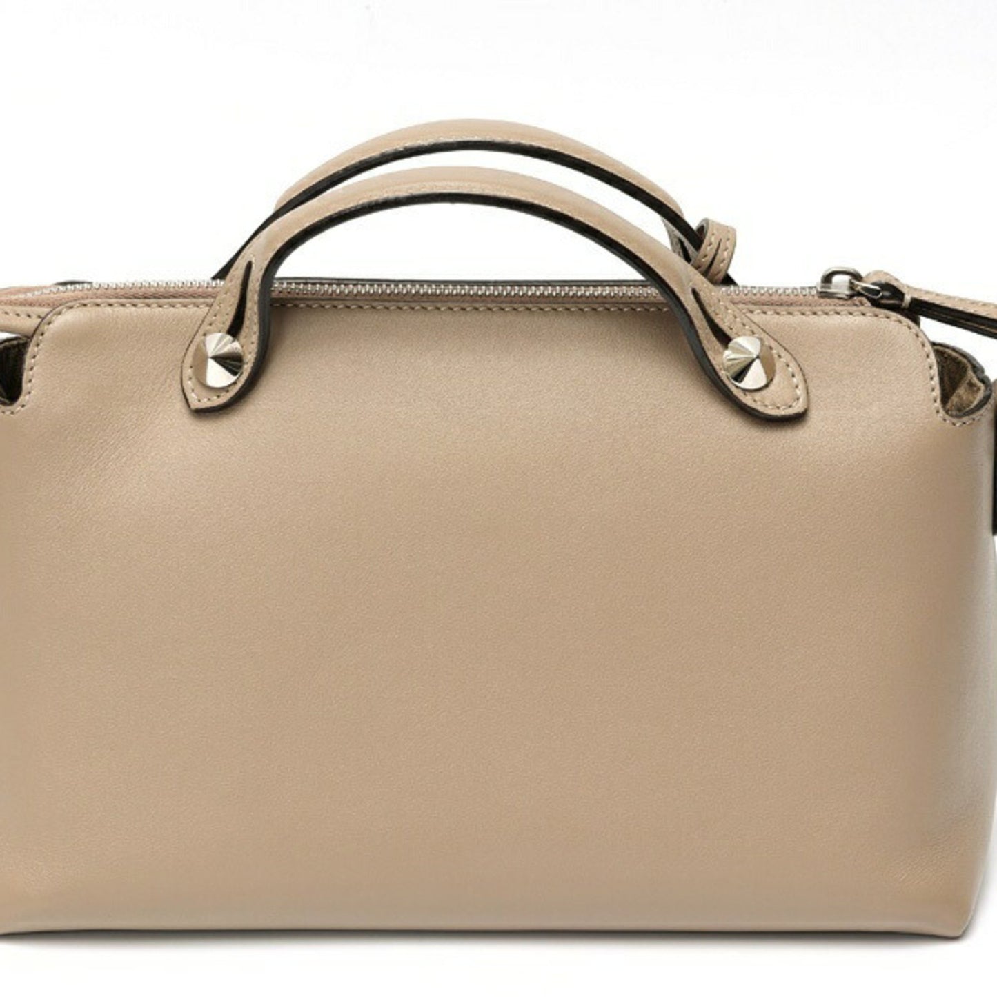 Fendi By The Way Medium Boston Bag 8Bl146 Leather Greige S-158686