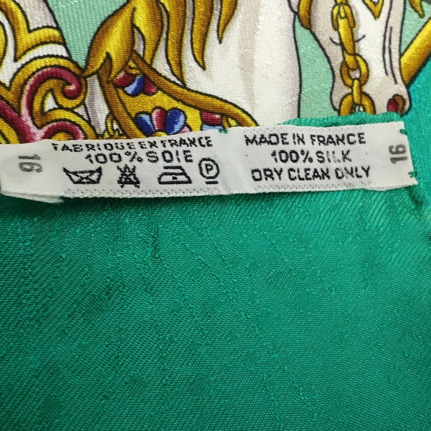 Hermes Scarf/Muffler Carre 90 Lanapark Amusement Park Silk Green Multicolor 181297