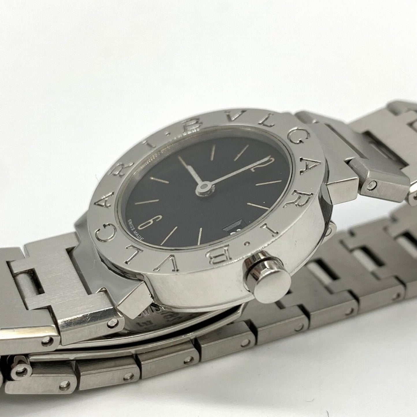 Bvlgari Bvlgari Analogue Watch Date Black Dial Bb23Ss