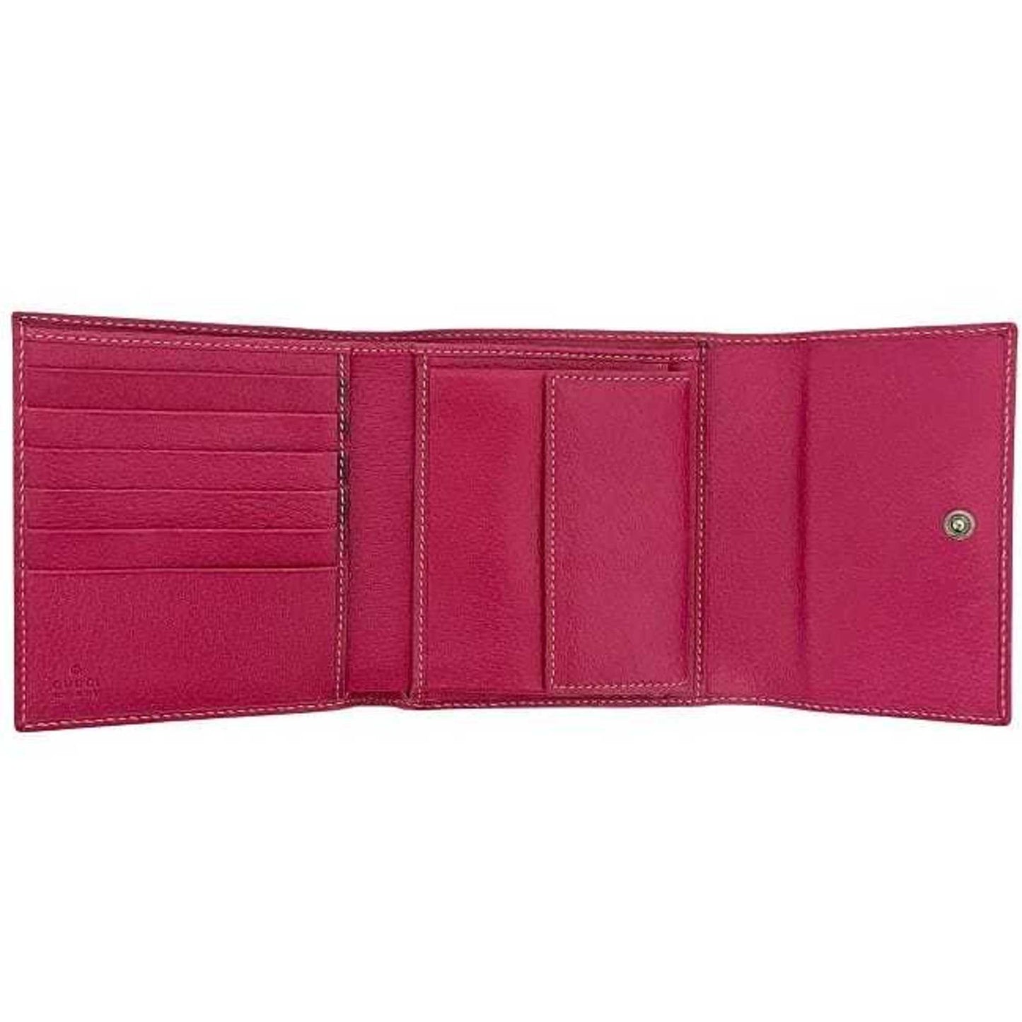 Gucci Tri-Fold Wallet Ec-23919 Black Pink 170400 Pvc Leather 4906085 Gucci Compact