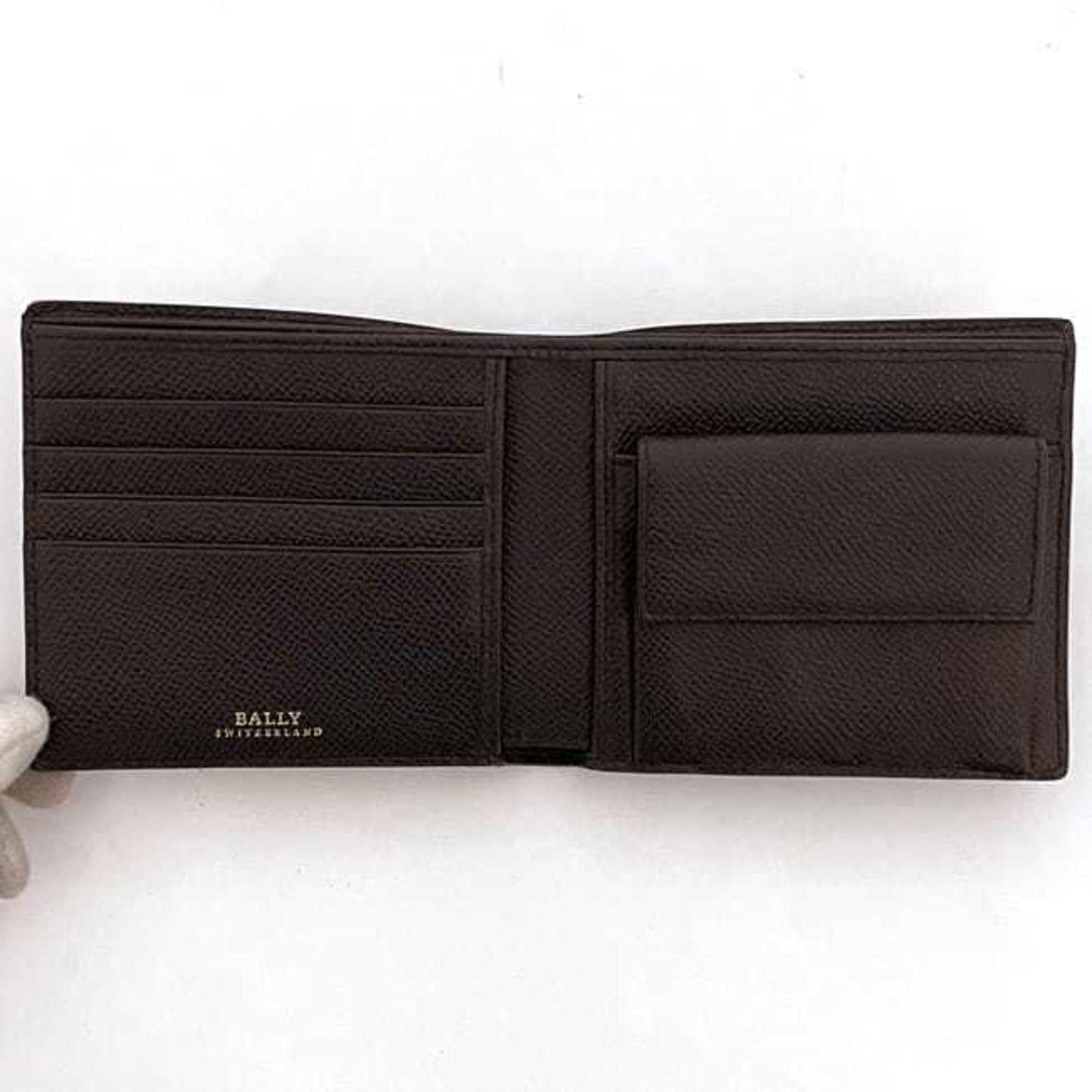 Bally Bi-Fold Wallet Ec-22731 Brown 6172021001 Unused Leather Bally Grain Folding Compact