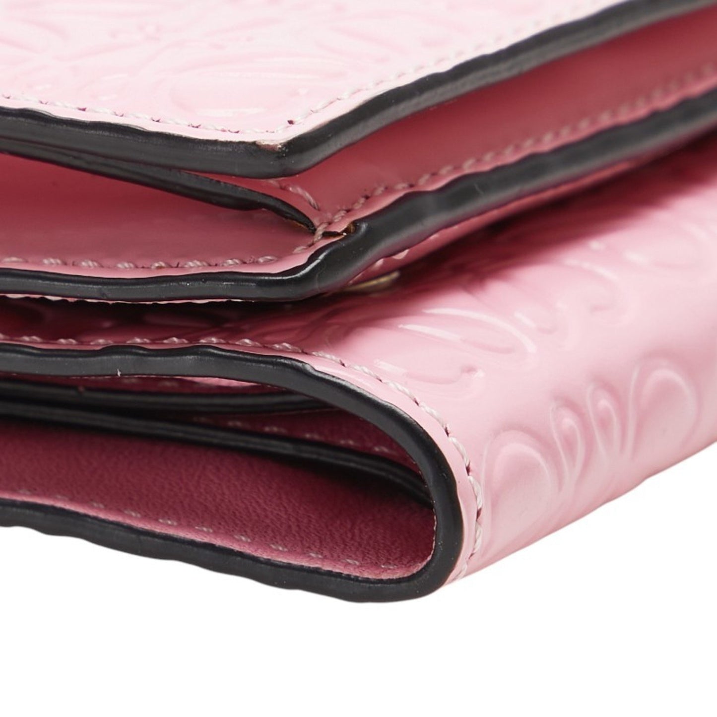 Loewe Anagram Tri-Fold Wallet Pink Leather