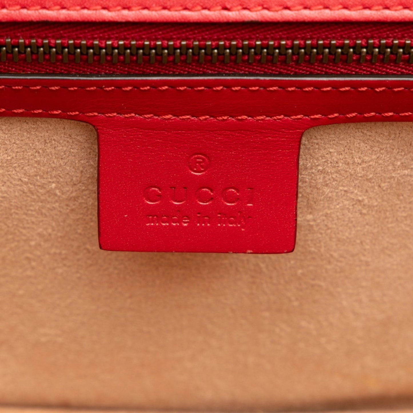 Gucci Queen Margaret Bee Tricolor Shoulder Bag 476542 White Red Navy Leather