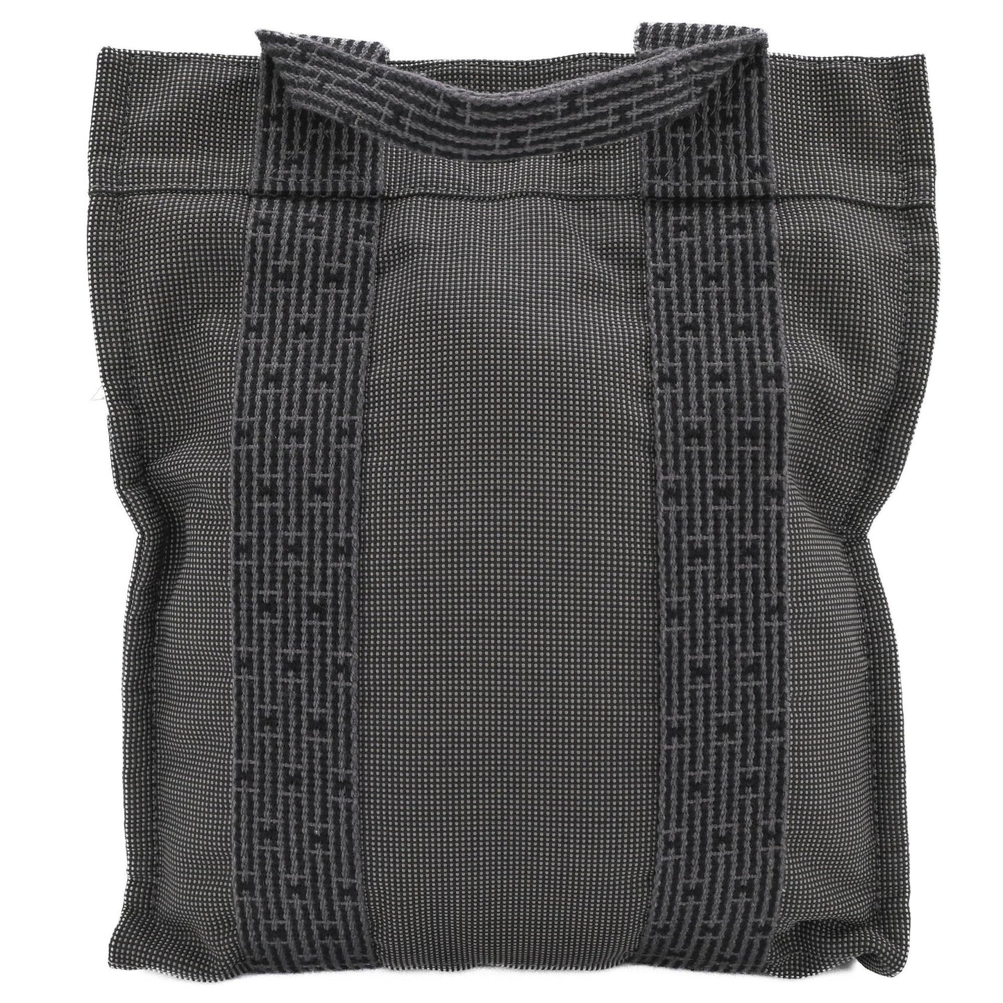 Hermes Air Line Ad Pm Canvas Tote Bag/Backpack In Gray/Black Nylon